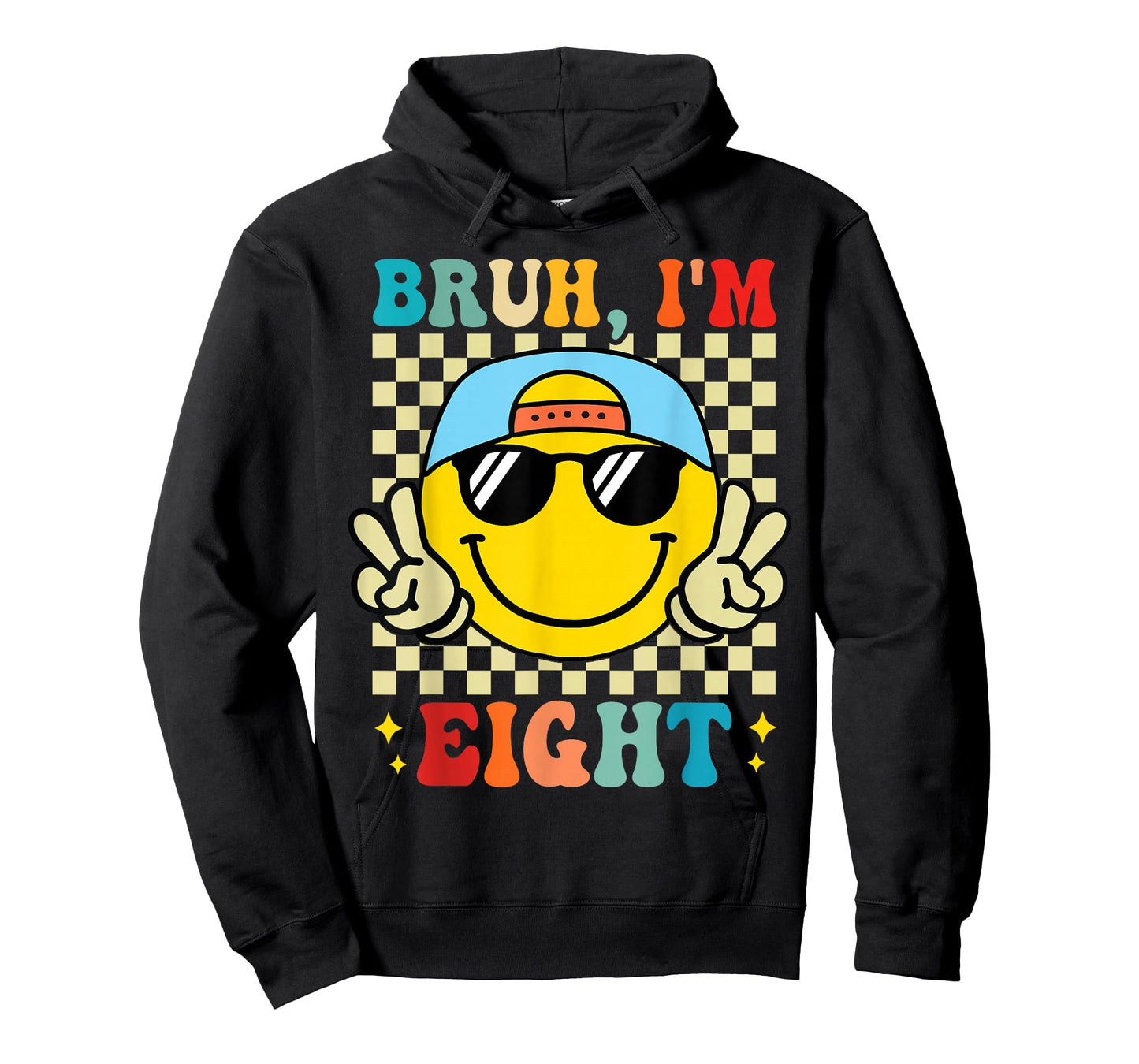 Bruh I'm Eight 8 8th Birthday Groovy Boys Girls 8 Years Old T-Shirt