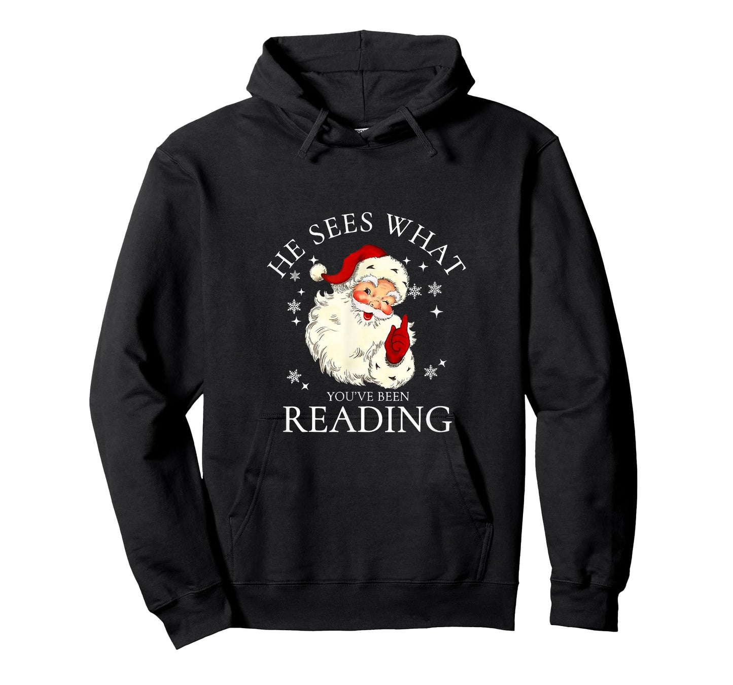 He Sees What You've Been Reading Santa Christmas Bookish T-Shirt