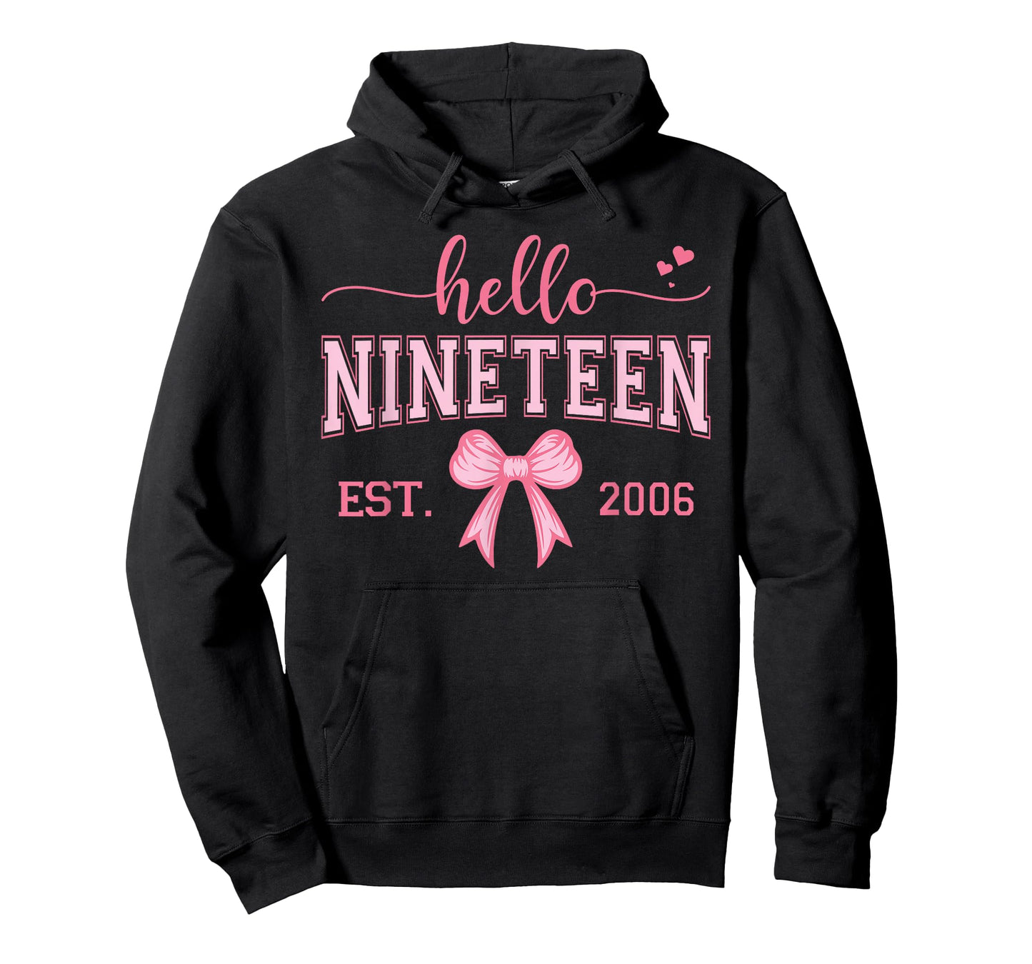 Hello Nineteen Est 2006 Coquette Bow 19th Birthday Girl T-Shirt