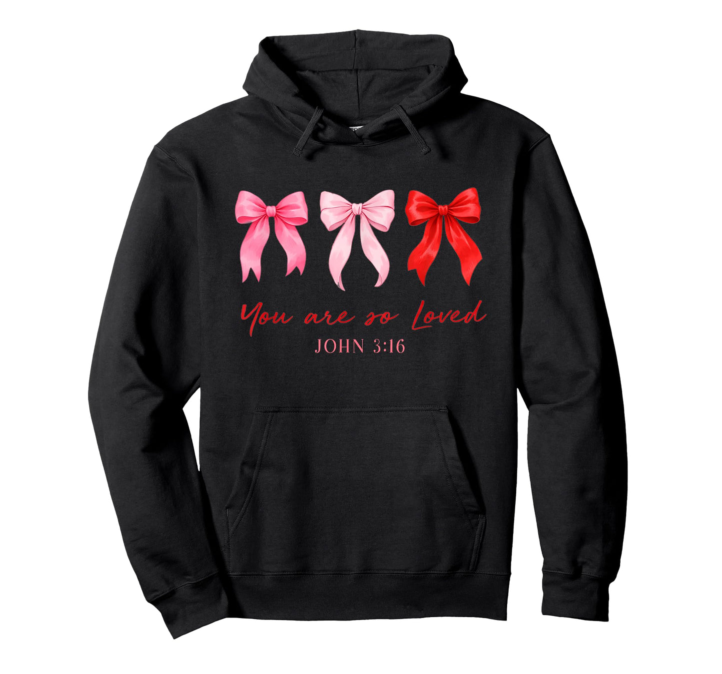 You are So Loved John 3:16 Coquette Pink Bow Christian Women T-Shirt
