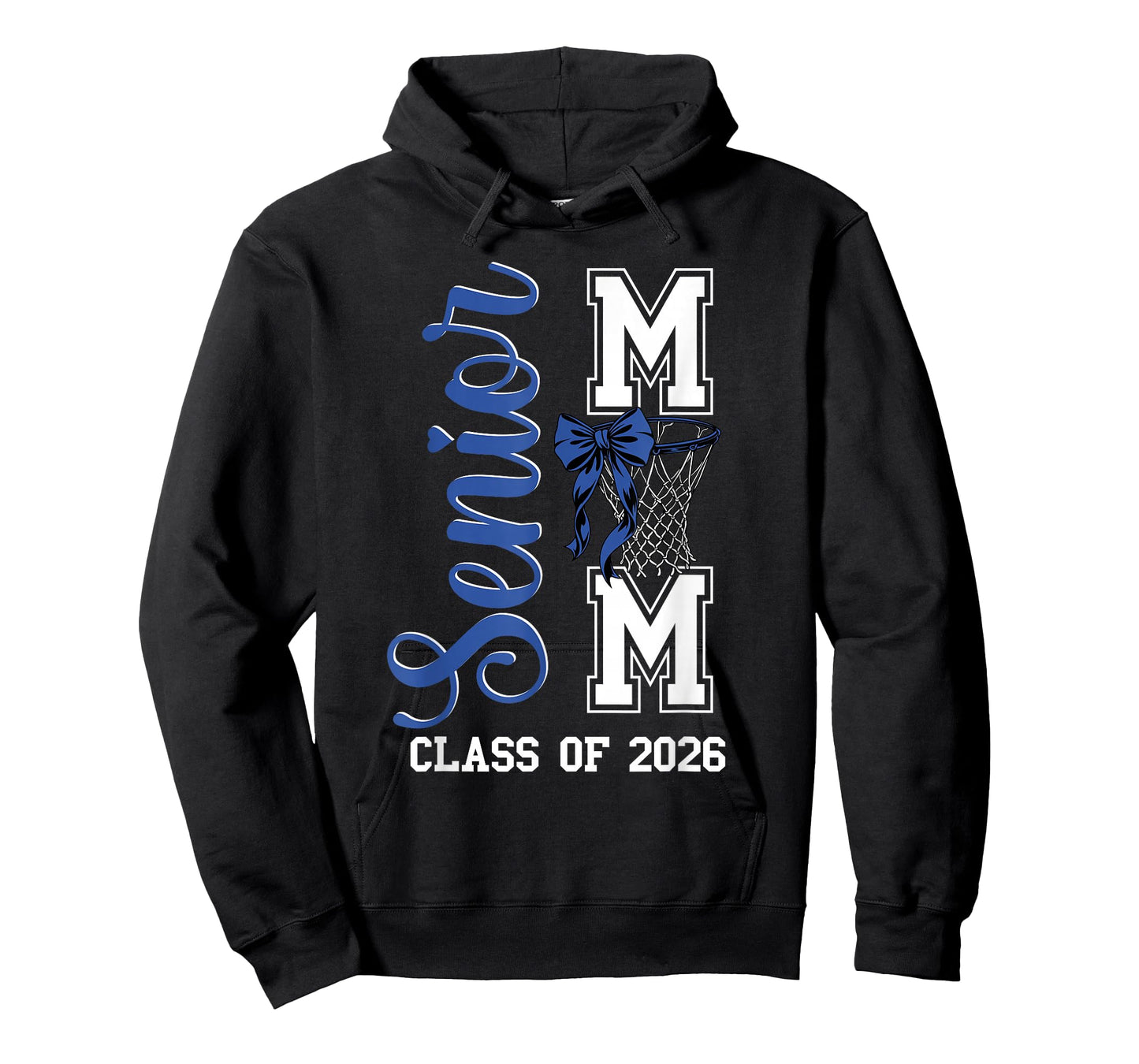 Blue Basketball Bow Senior Mom Class of 2026 Graduation T-Shirt