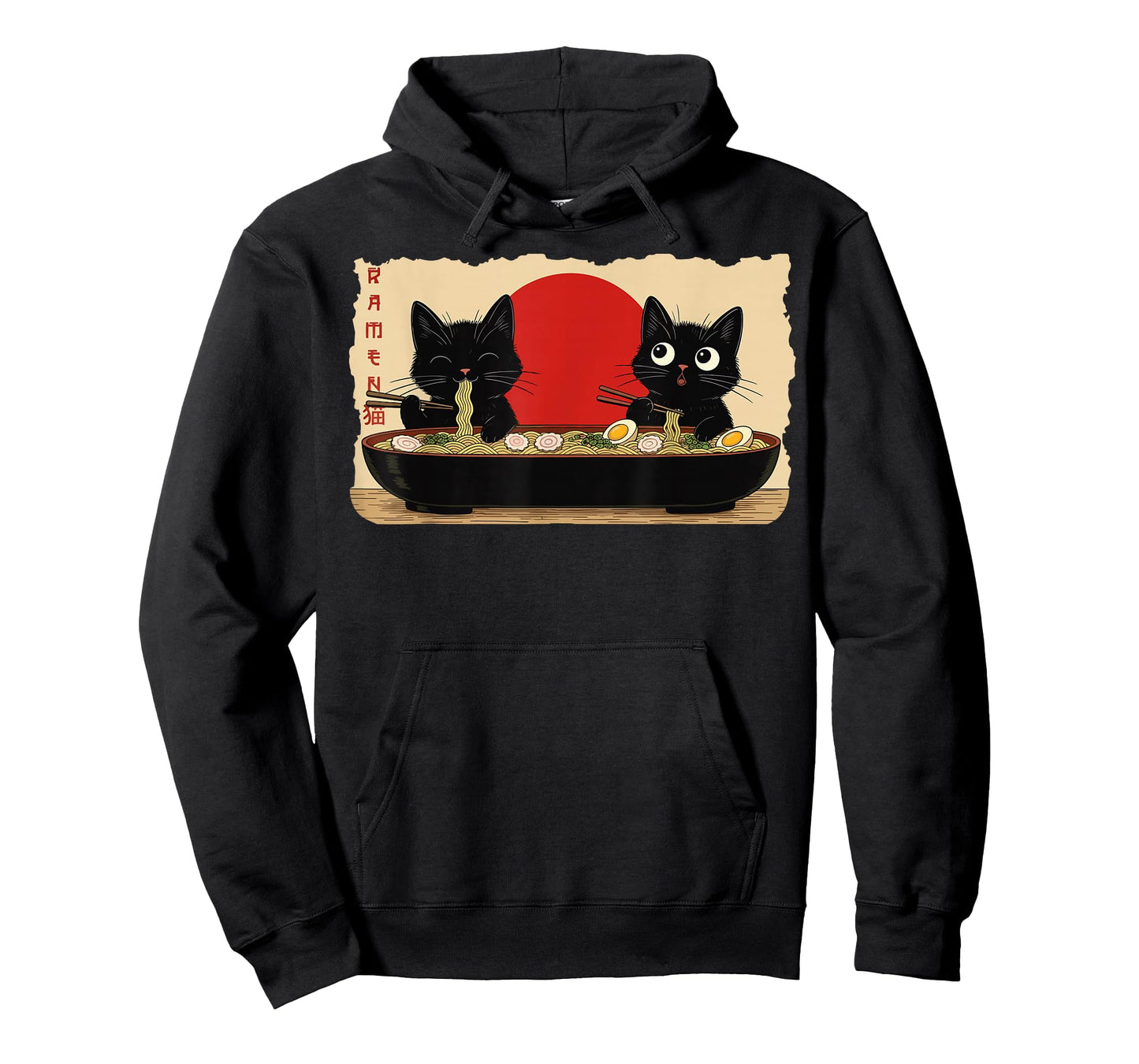 Anime Two Cat Ramen Japanese Funny Two Cat Graphic Anime T-Shirt