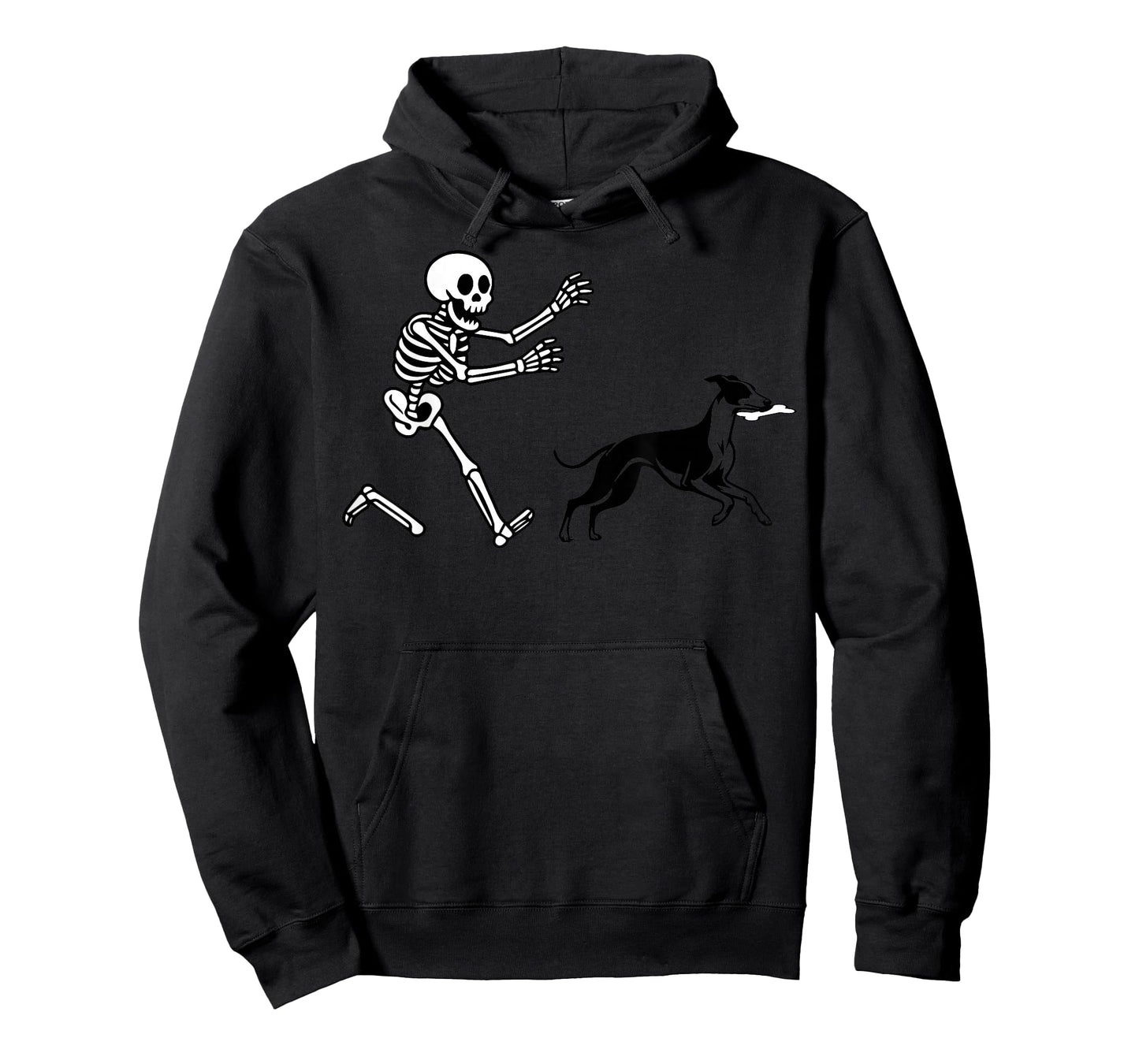 Funny Whippet Running Skeleton Halloween T-Shirt