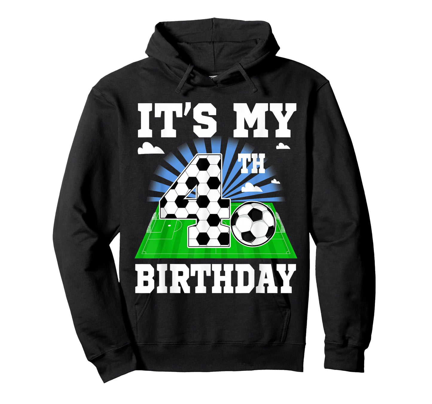 4 Year Old Boy It's My 4th Birthday Soccer Theme Party T-Shirt