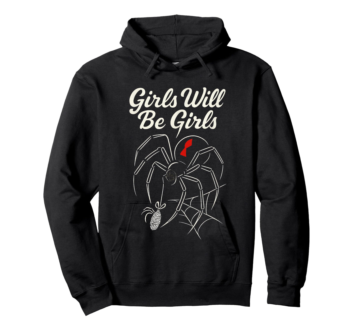 Funny Girls Will Be Girls Feminist Black Widow Spider Women T-Shirt