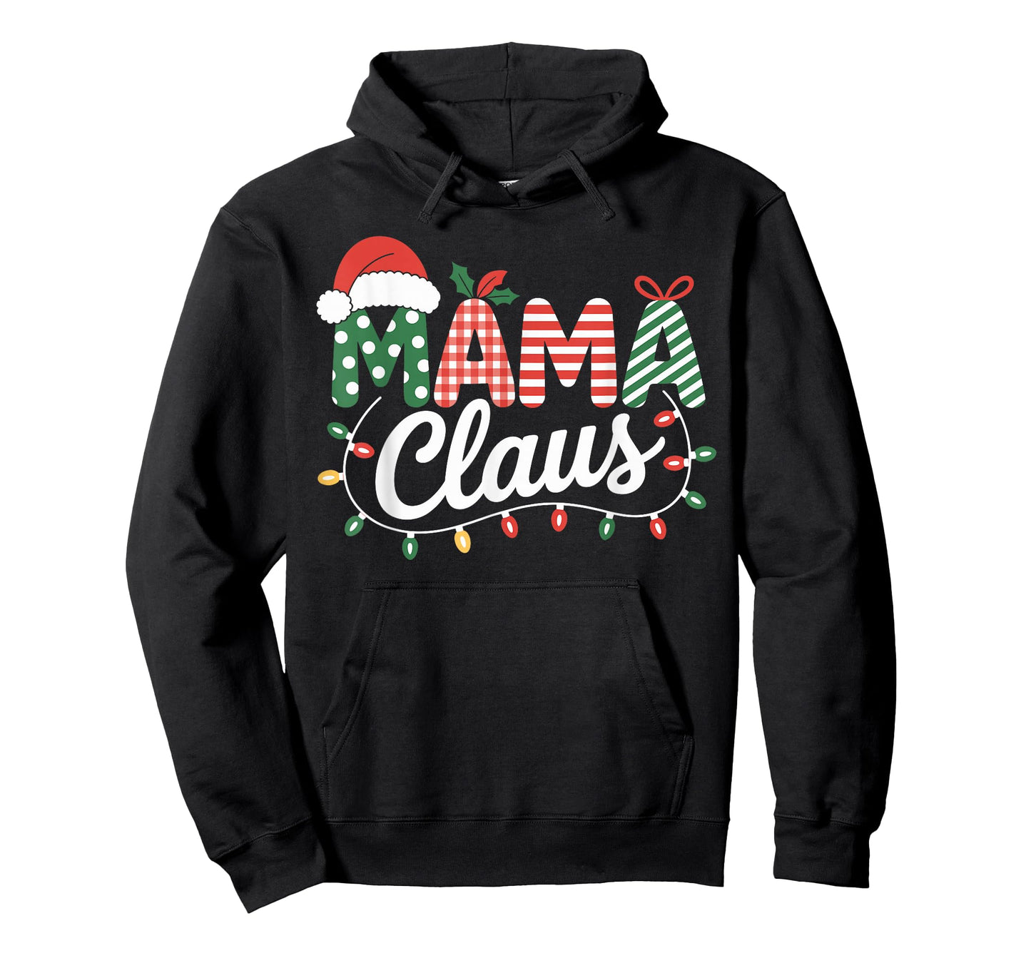 Mama Claus Christmas Lights Holiday Matching Family Xmas Tee T-Shirt