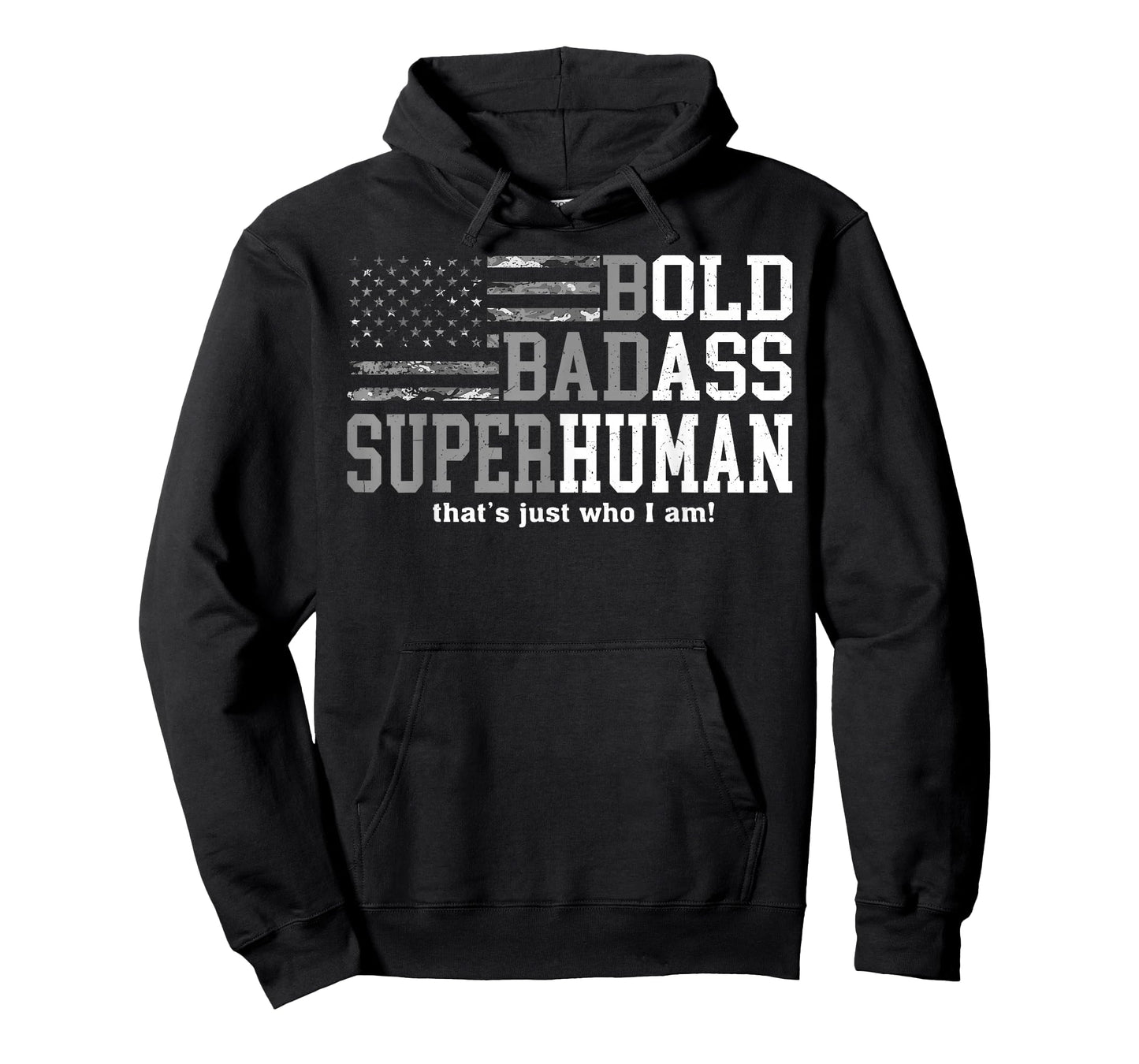 Vintage Bold Badass-Superhuman I Am Fathers Day USA Flag T-Shirt