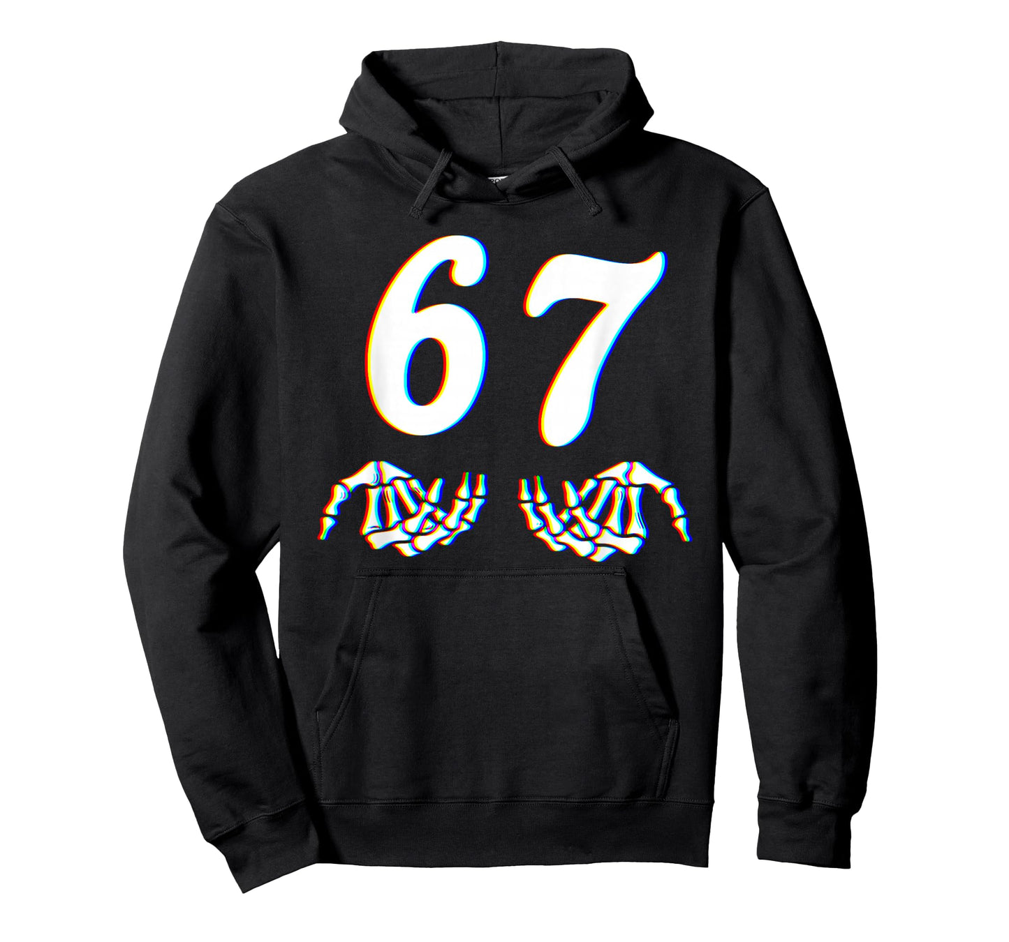 Funny Six Seven 6 7 Meme 67 Skeleton Hand Halloween Costume T-Shirt