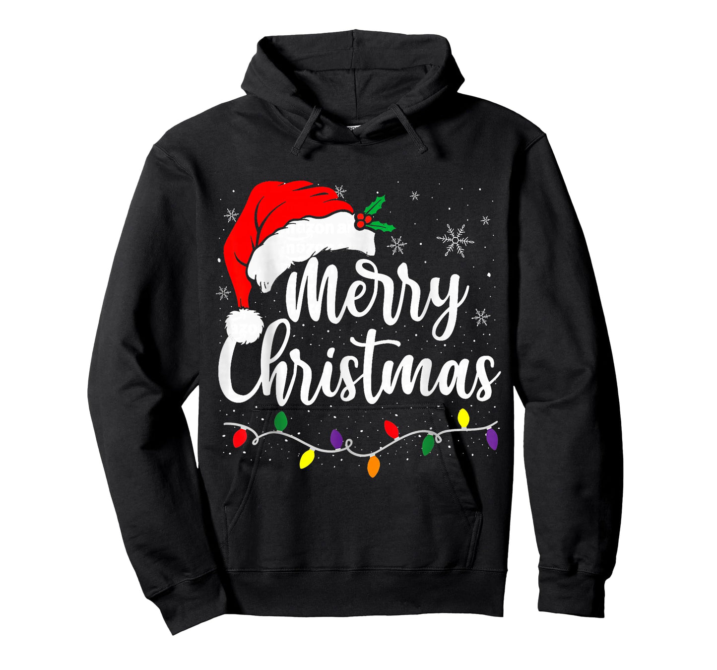 Merry Christmas Lights Red Santa Hat Xmas Family Men Women T-Shirt