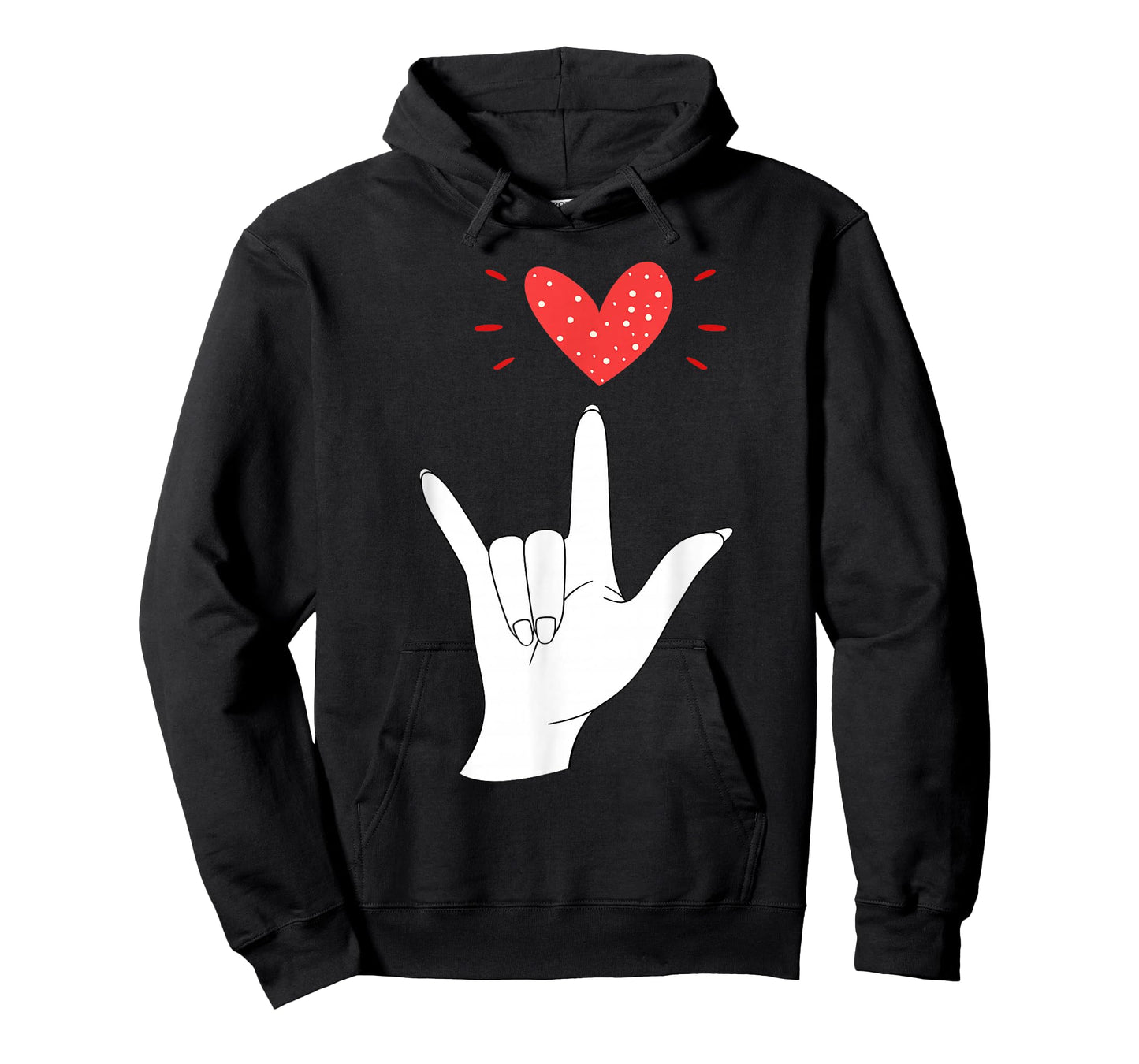 Valentines Day I Love You Hand Sign ASL Heart Women Men Kids T-Shirt