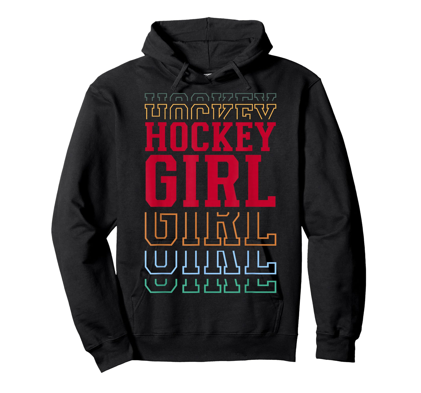 Hockey Girl Funny Layered Text Daughter Youth Kids T-Shirt