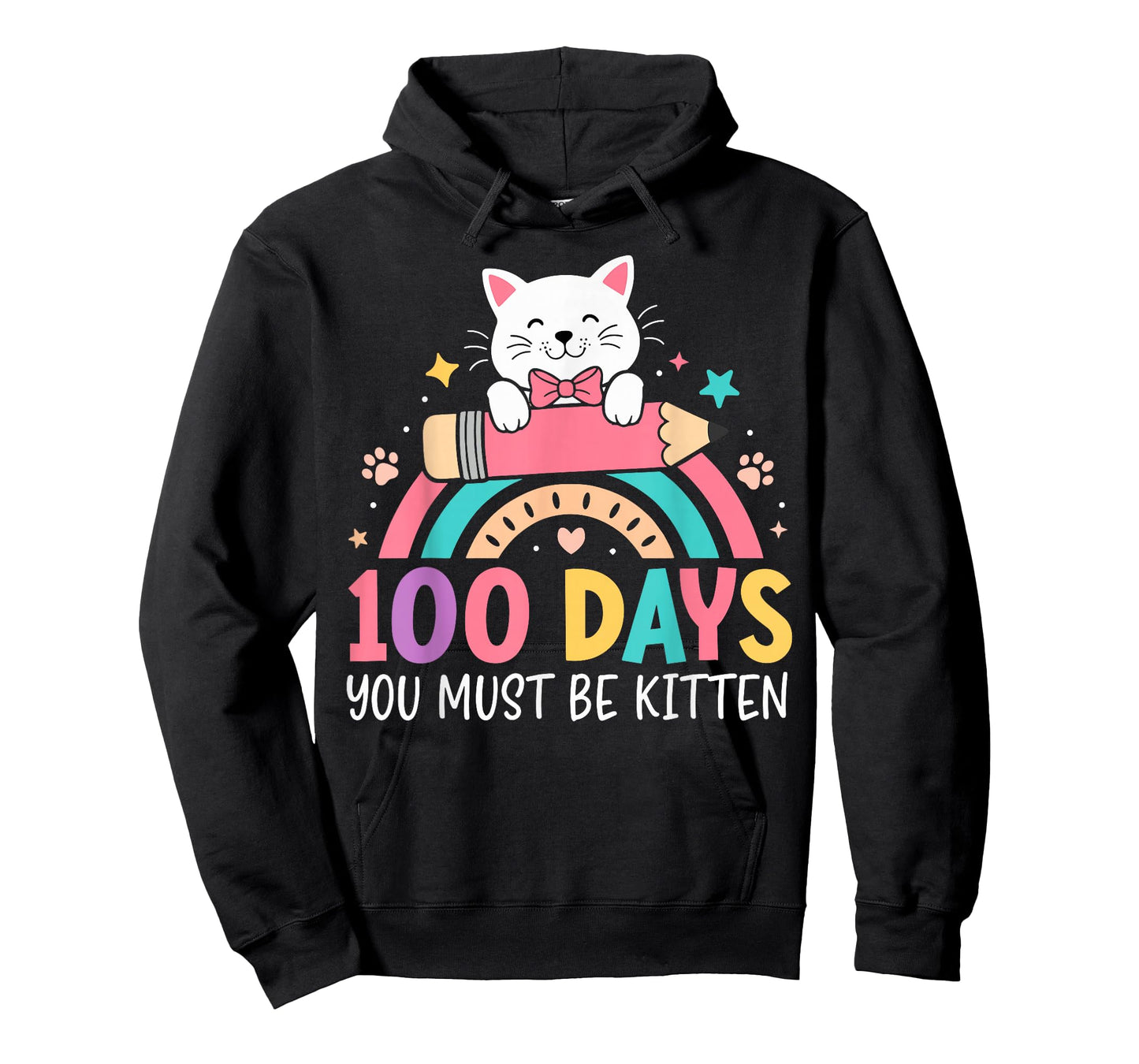 Girls 100 Days of School Cat Bow 100th Day of School Kids T-Shirt