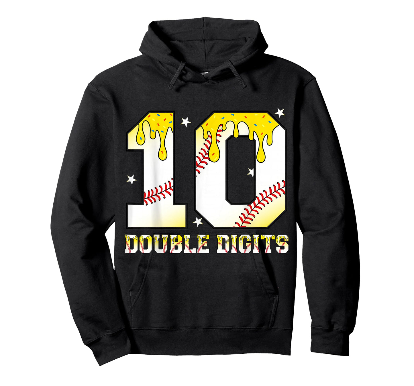 10th Birthday Baseball Drip Boy 10 Years Old Double Digits T-Shirt