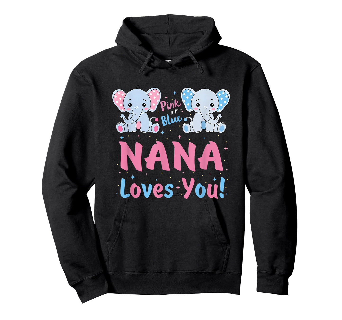 Pink or Blue Nana Loves You Gender Reveal Elephant T-Shirt