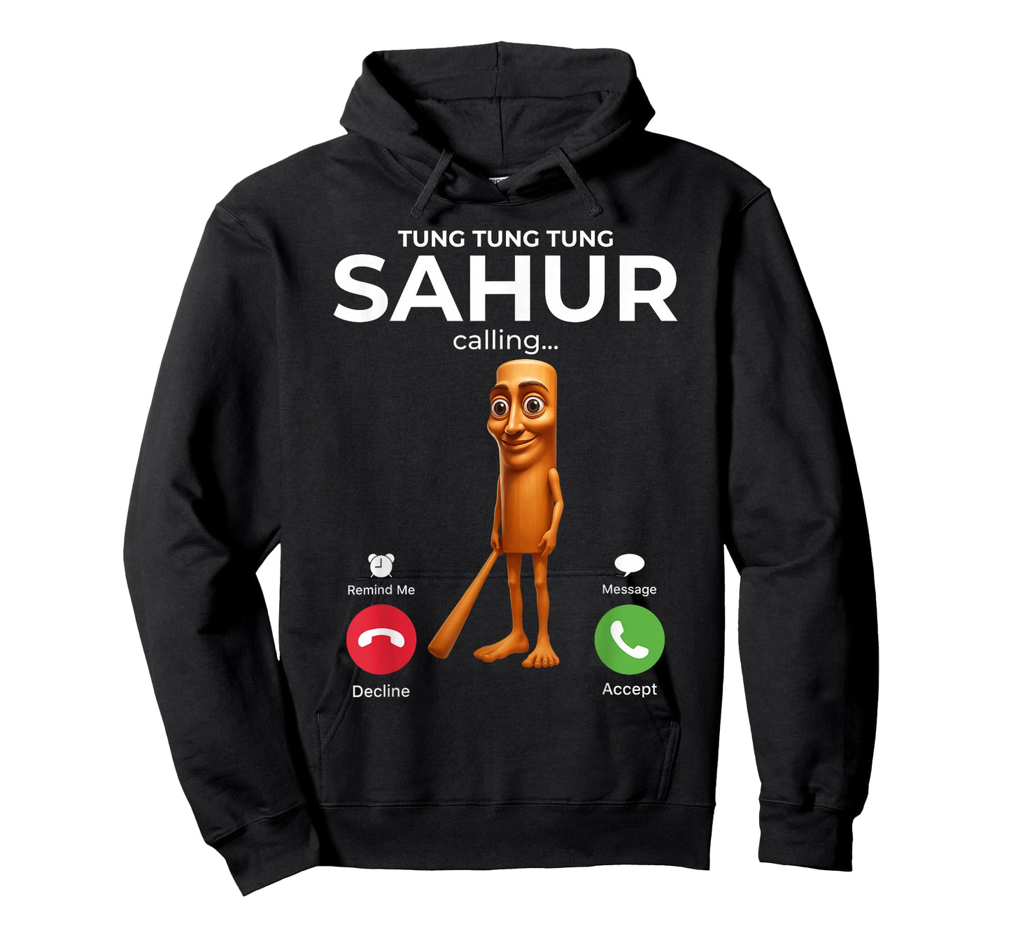 Tung Sahur Calling Funny Fishing Brainrot Joke Boys Kid Meme T-Shirt