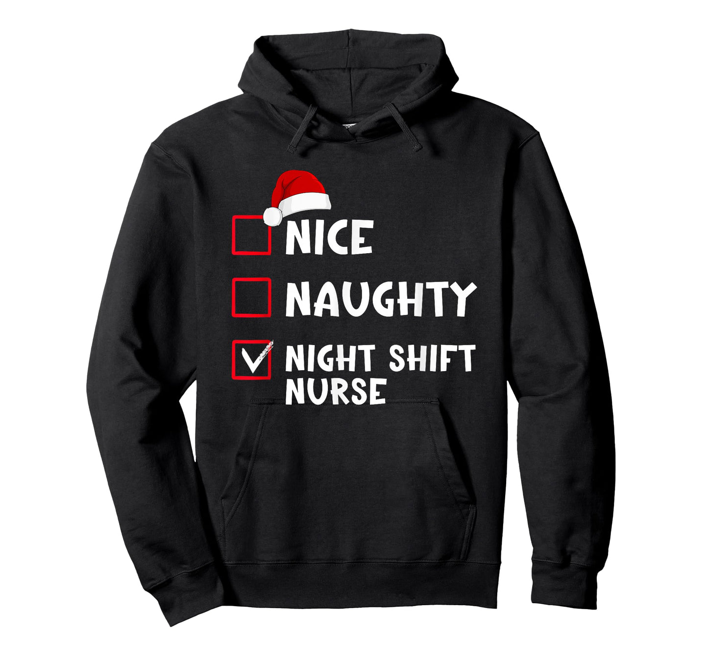 Nice Naughty Night Shift Nurse Funny Christmas List T-Shirt