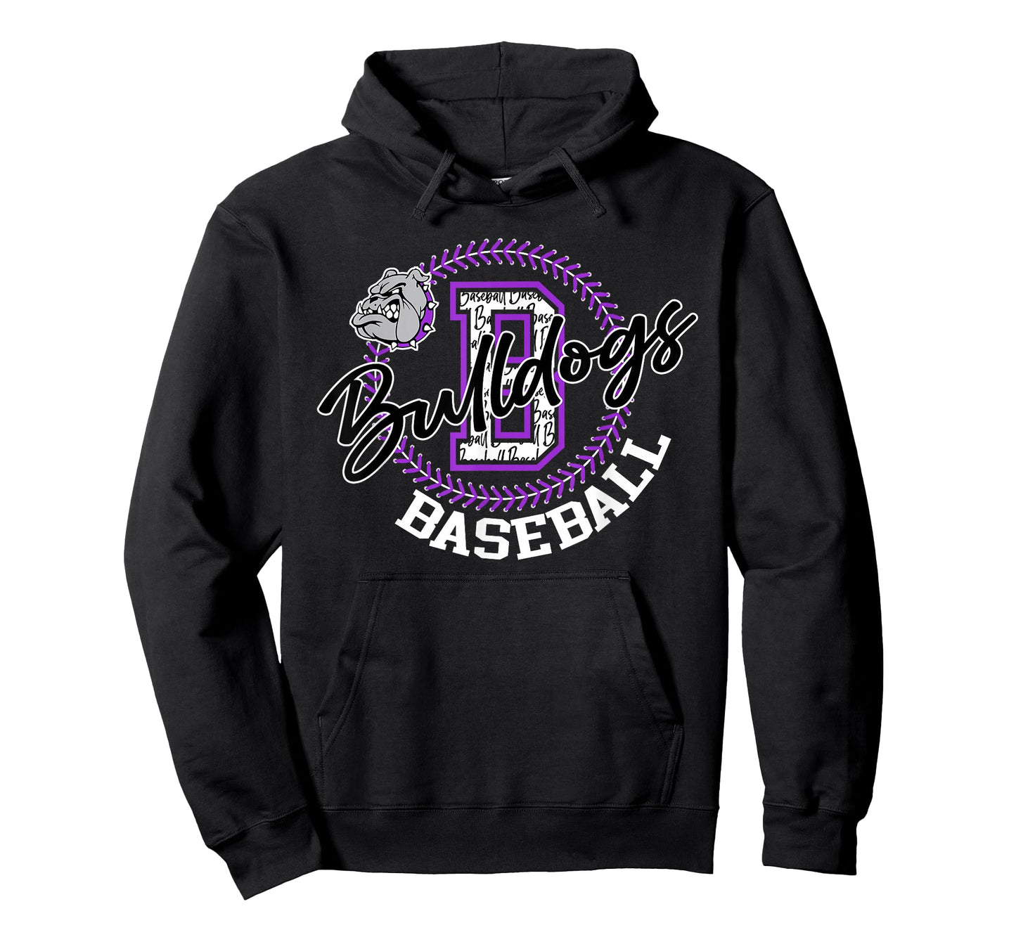 Bulldogs Baseball Game Day Purple Bulldog School Mascot T-Shirt