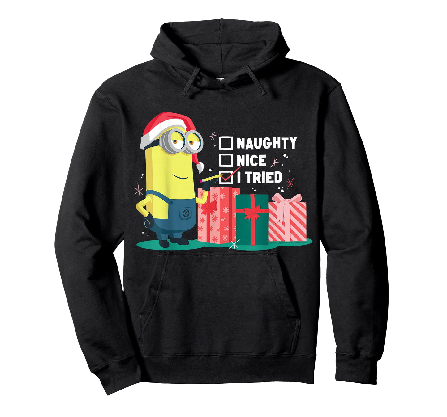 Naughty Nice I Tried Minion Christmas Humor T-Shirt