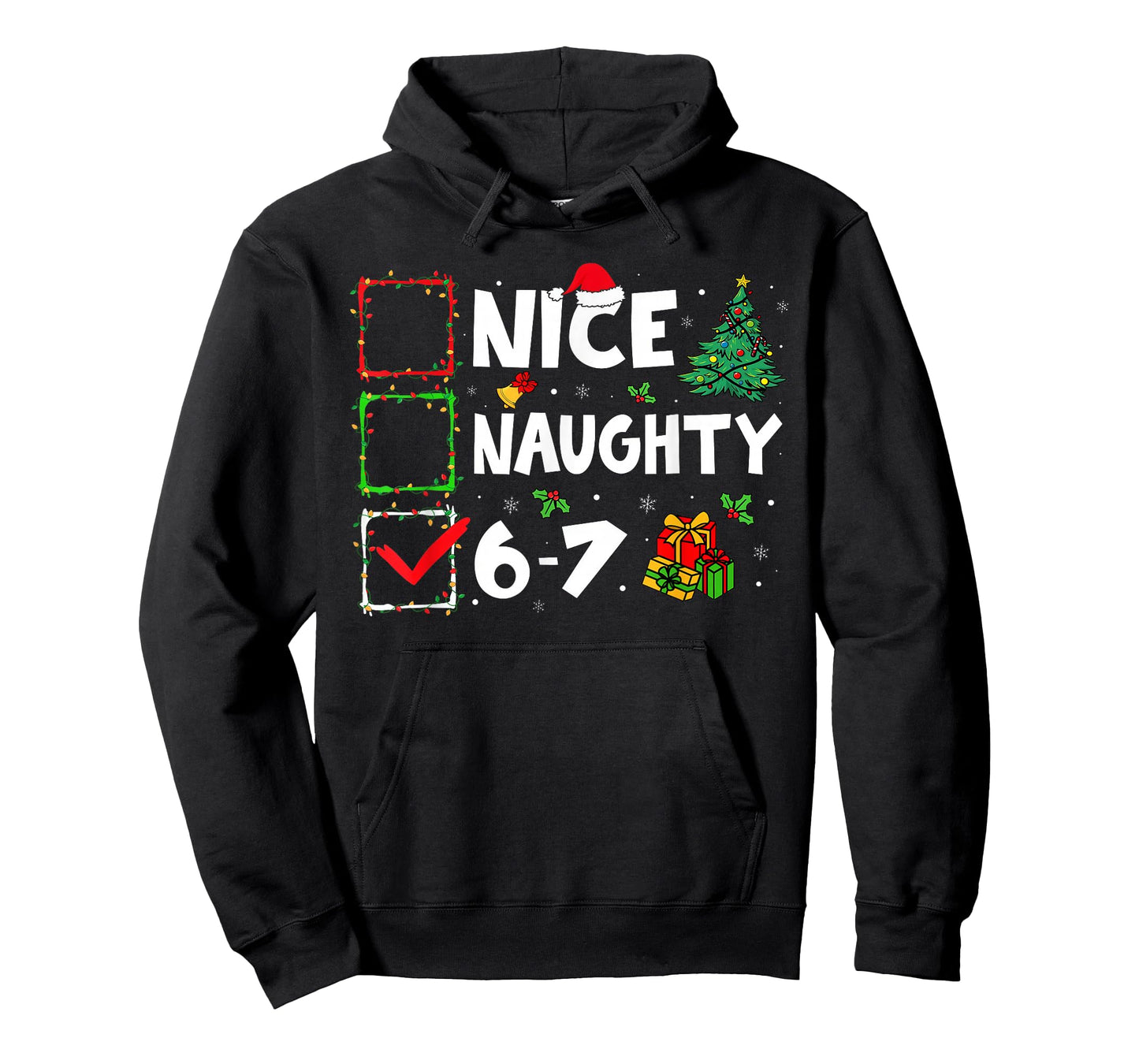 Nice Naughty 6 7 Meme 6 7 Christmas Six Seven Xmas Boy Kid T-Shirt