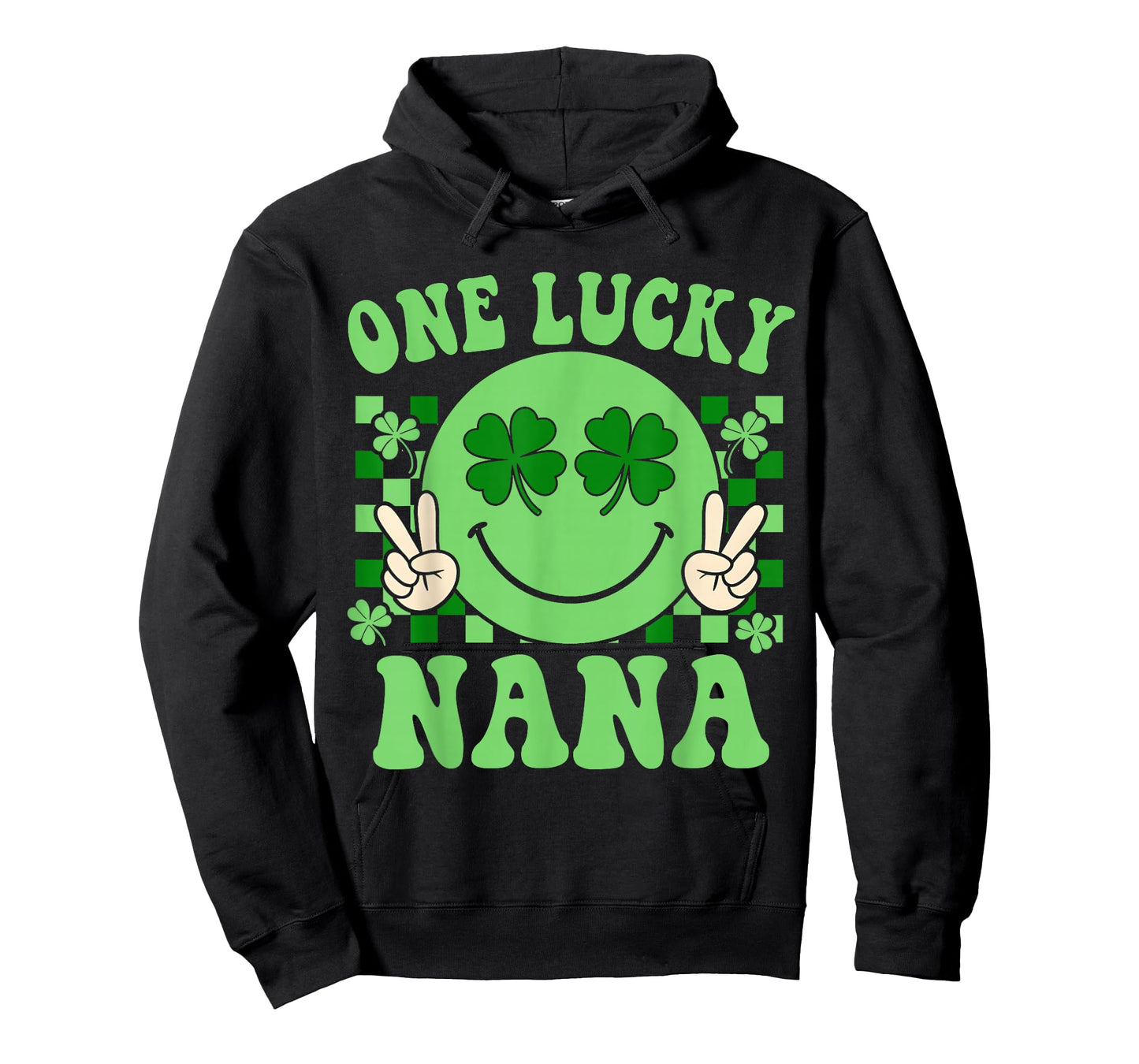 St Patricks Day Family Matching Groovy Retro One Lucky Nana T-Shirt