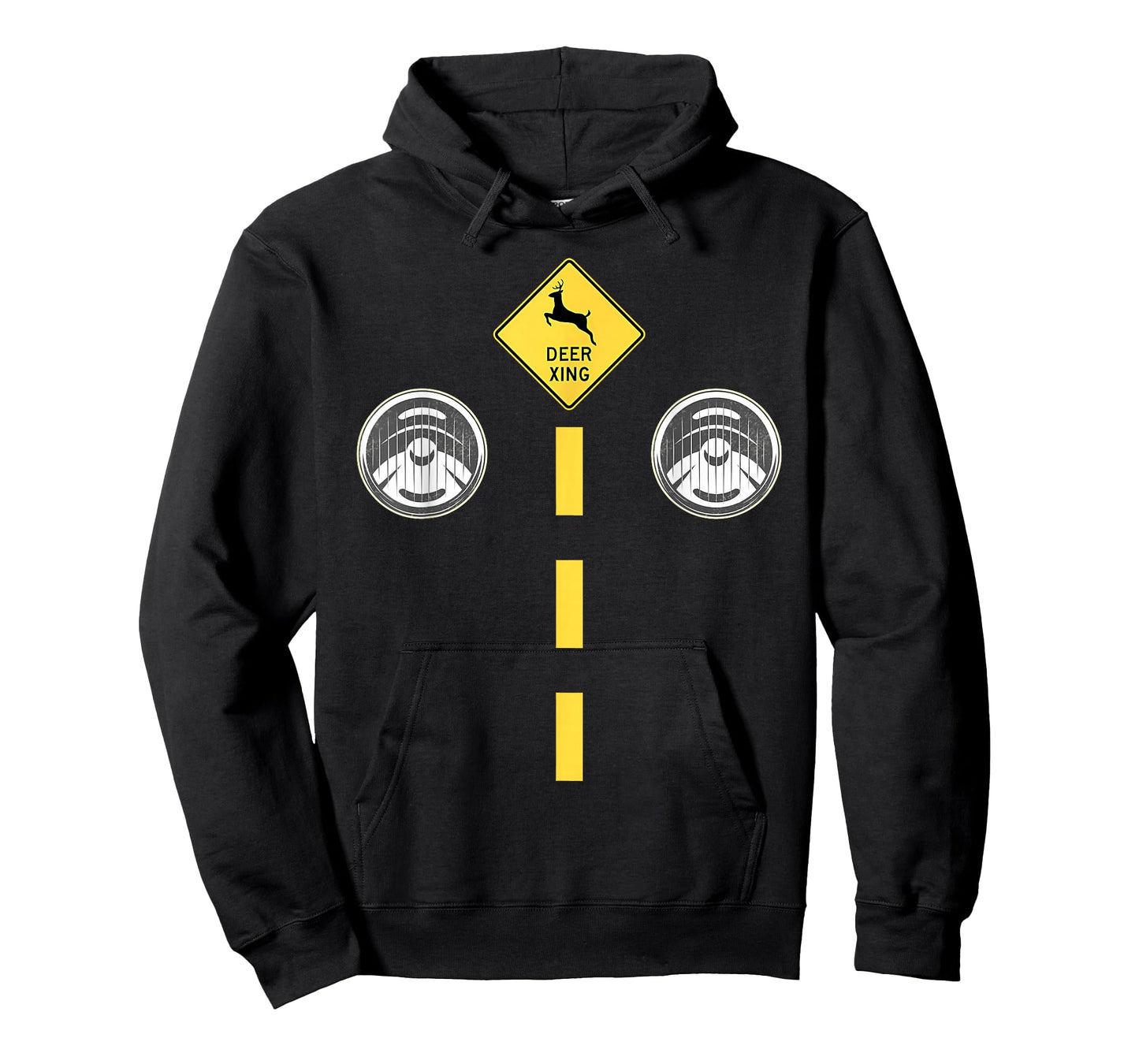 Deer Headlights with Road Markings Couples Costume Halloween T-Shirt