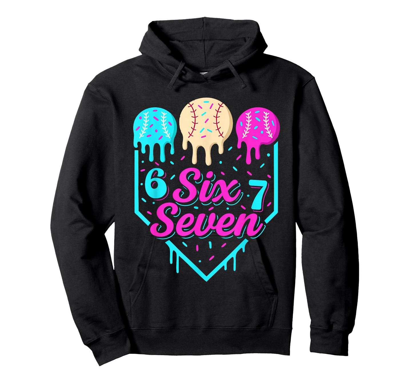 67 Ice Cream Baseball Drip Home Plate Six Seven 6 7 Meme Kid T-Shirt