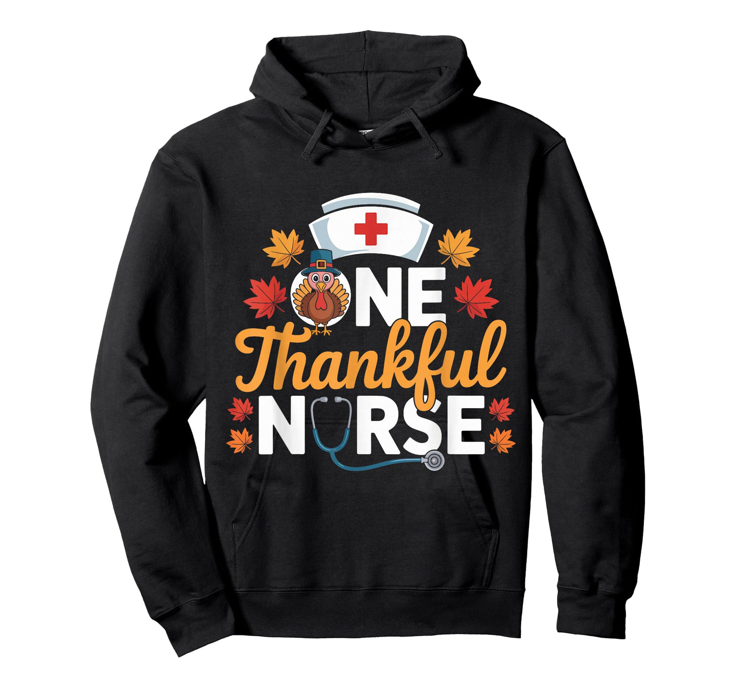 One Thankful Nurse Turkey Thanksgiving Scrub Top Fall Women T-Shirt