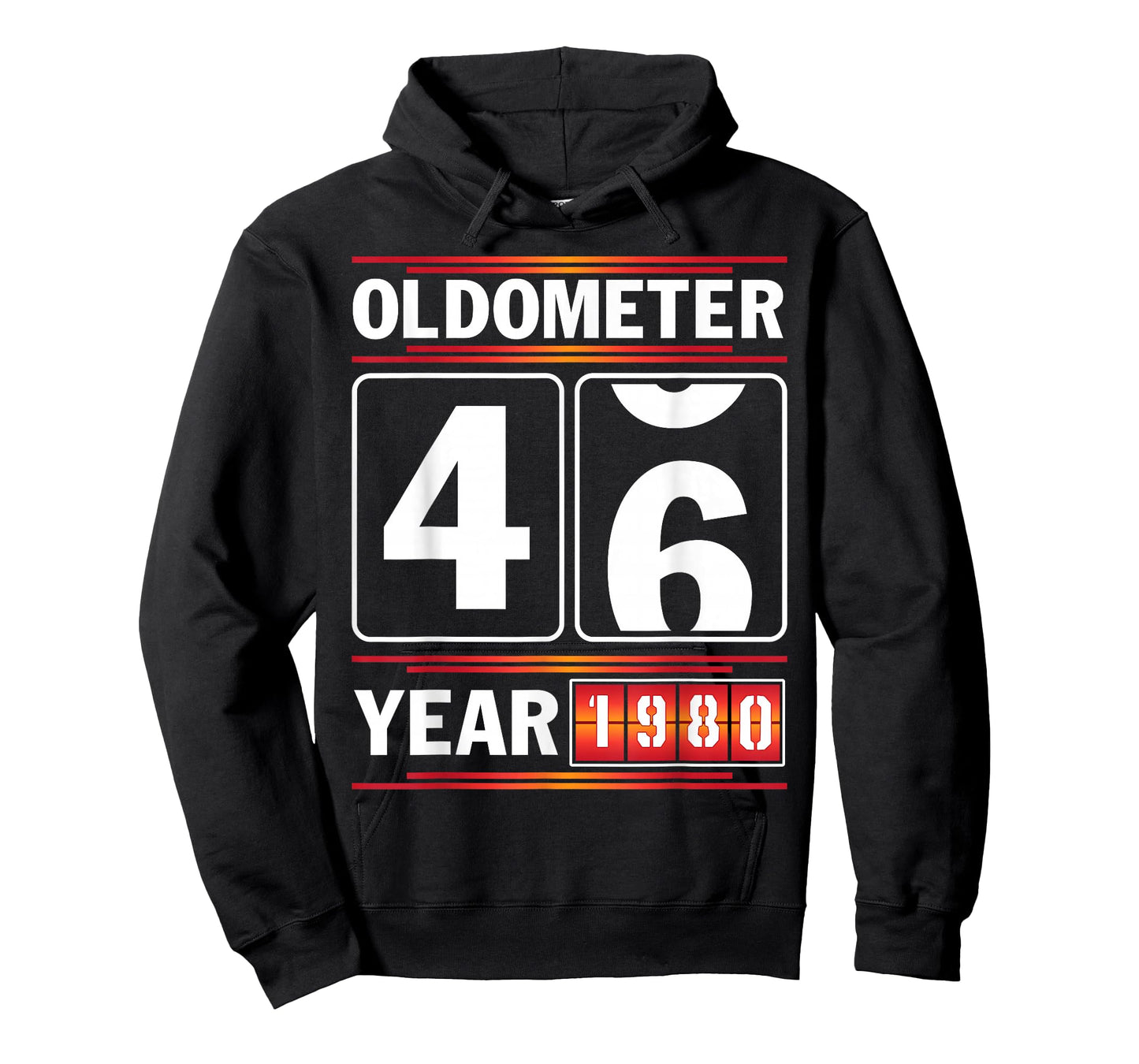 Oldometer Turning 46 Year Old Born in 1980 Vintage Birthday T-Shirt