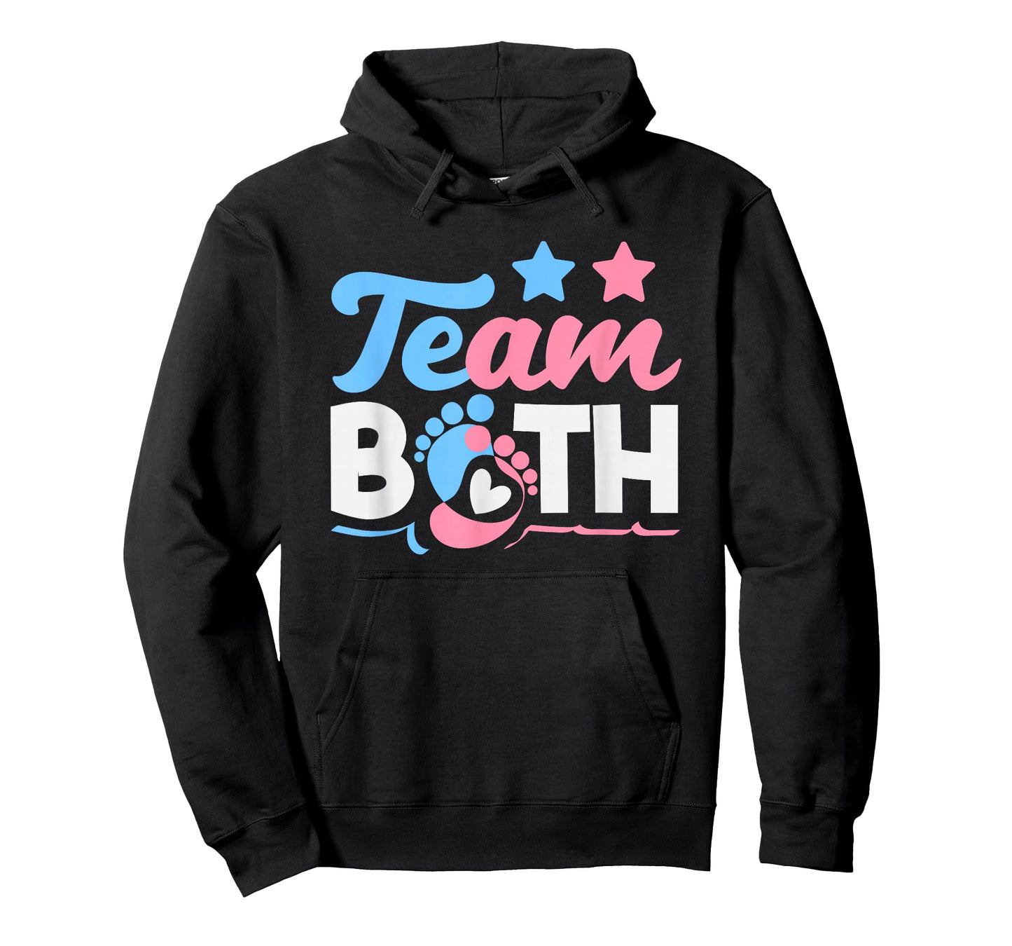 Team Both Twins Gender Reveal Party Pink Blue Footprints T-Shirt