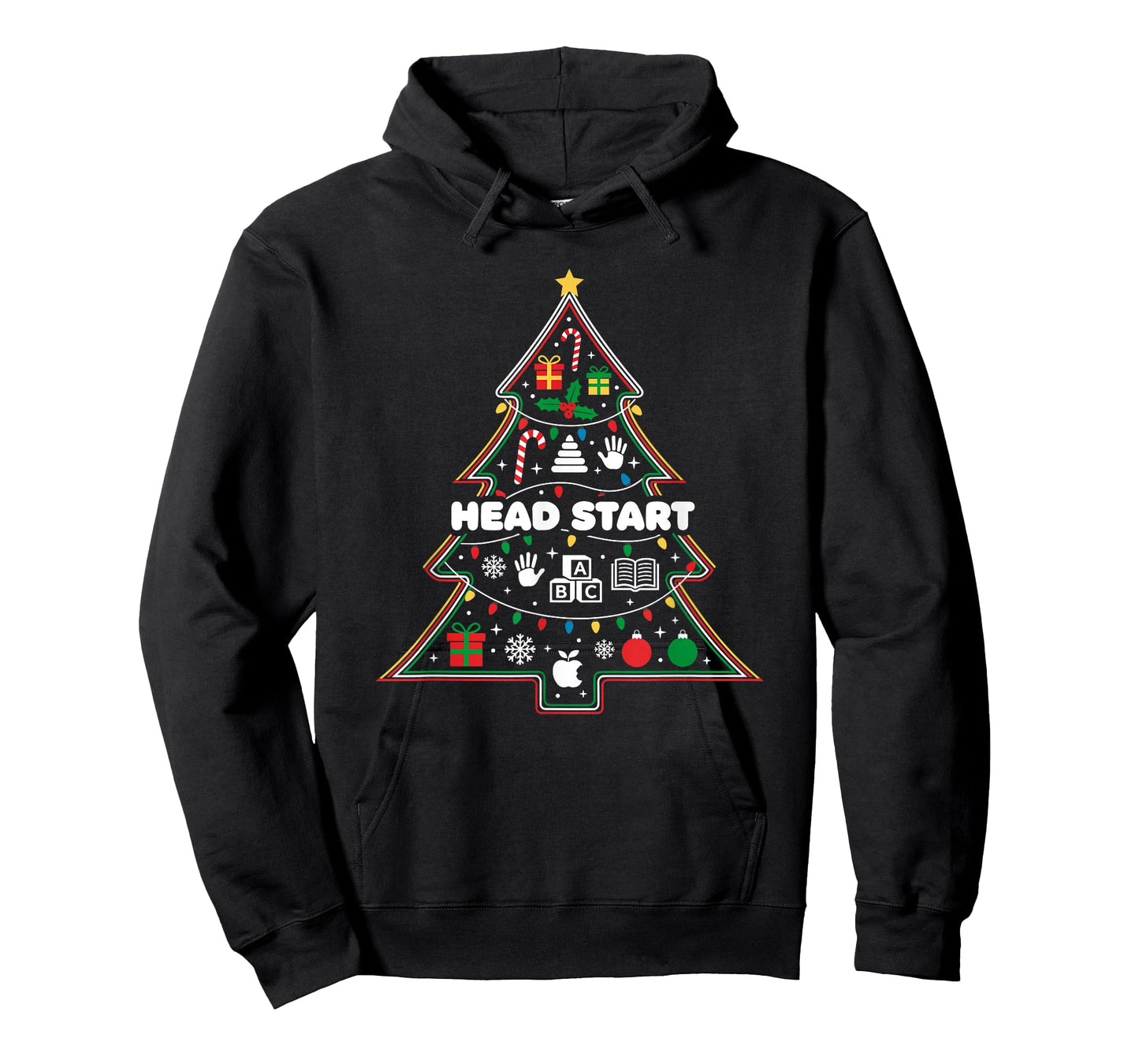Funny Head Start Christmas Tree Lights Womens Mens Kids T-Shirt