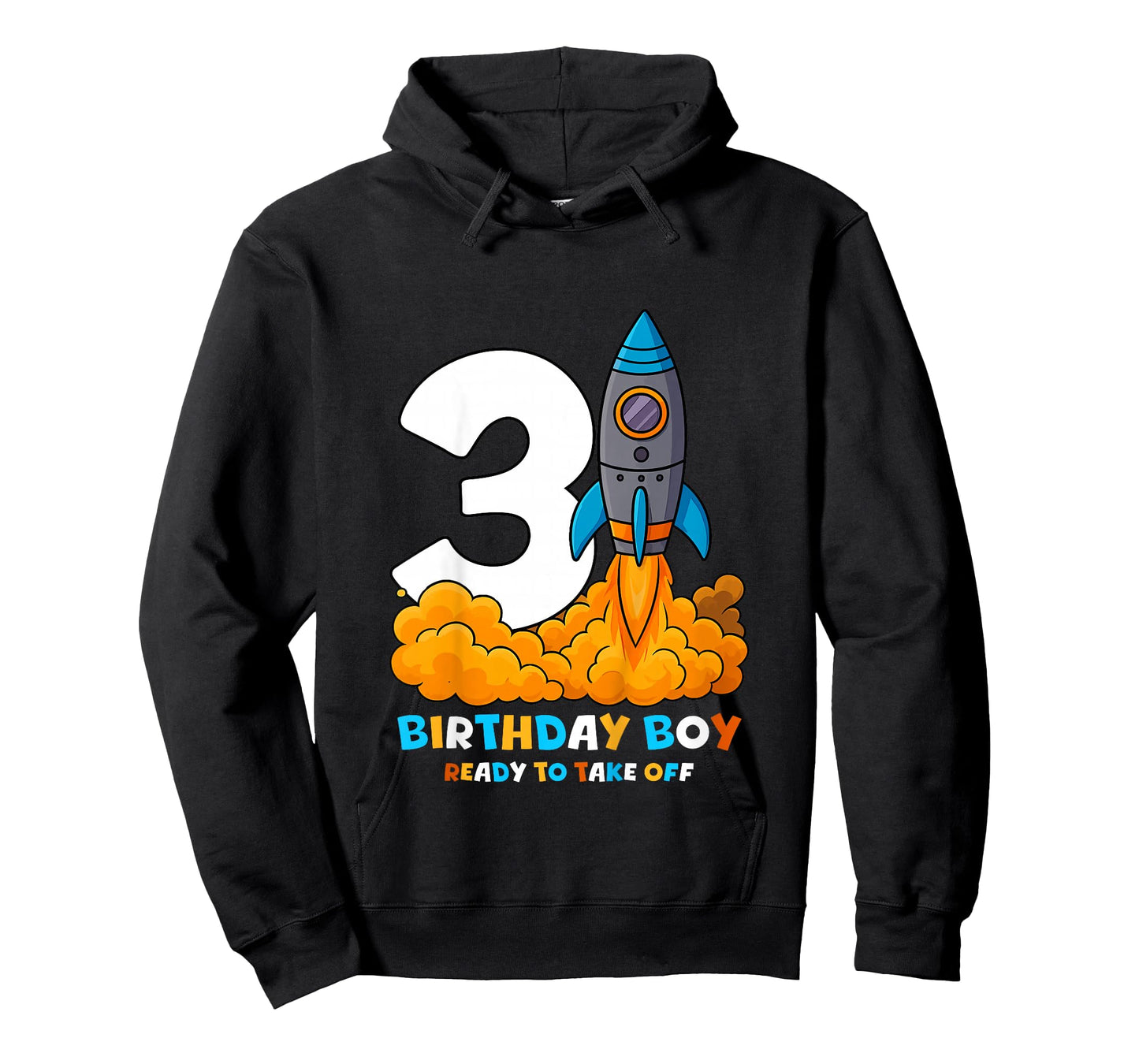 Kids Boys 3rd Birthday Rocket Ready to Take Off Three Years Old T-Shirt