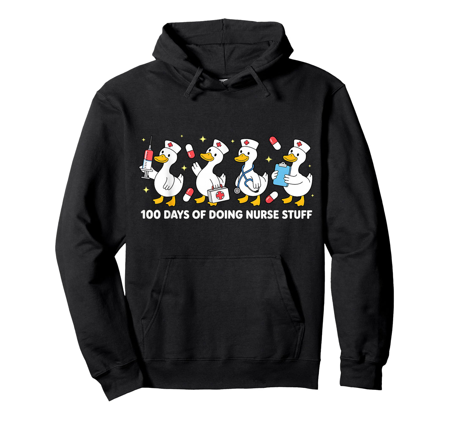 100 Days of Doing Nurse Stuff 100th Day School Nurse Goose T-Shirt