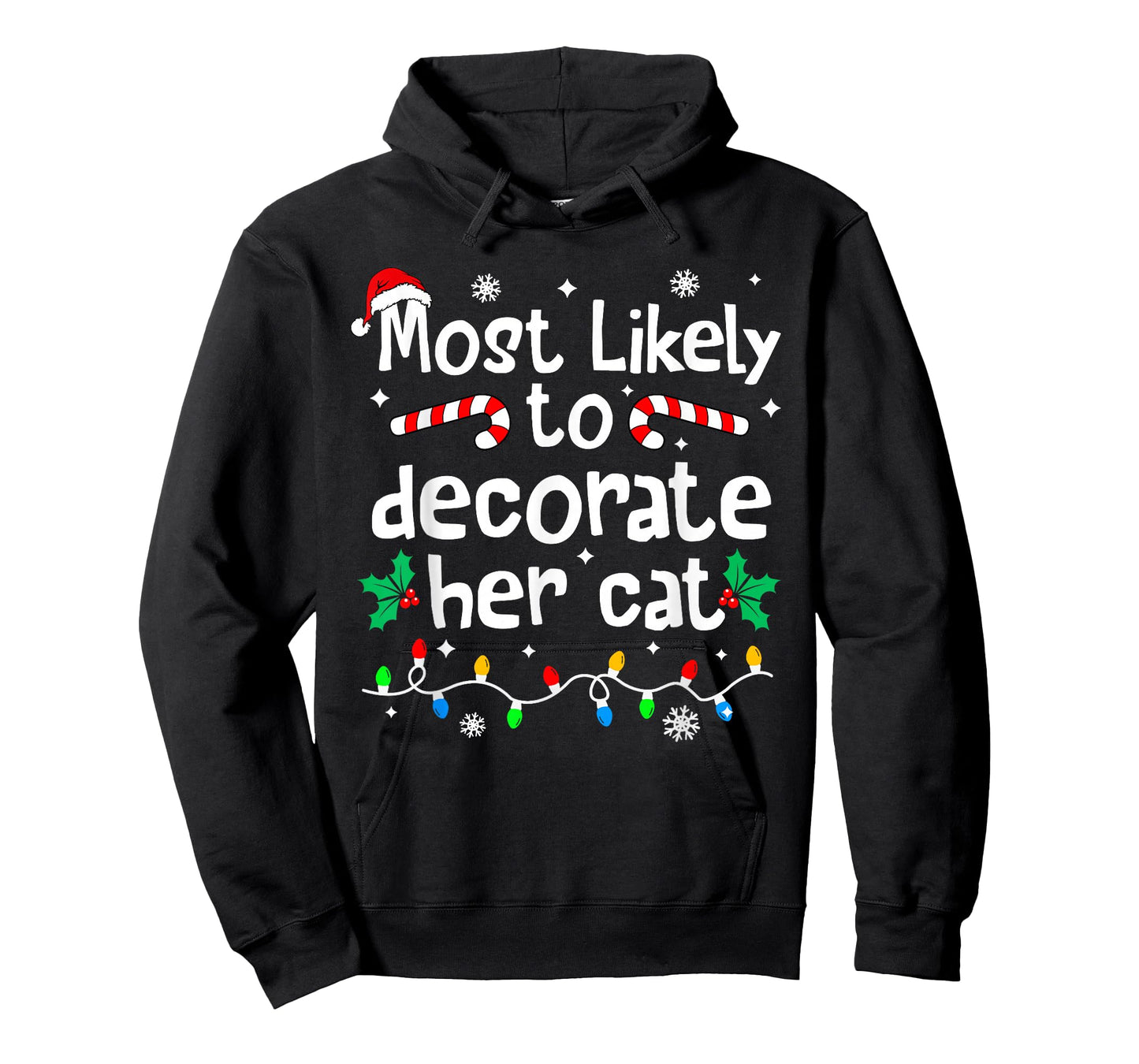 Most Likely to Decorate Her Cat Christmas Matching Family T-Shirt