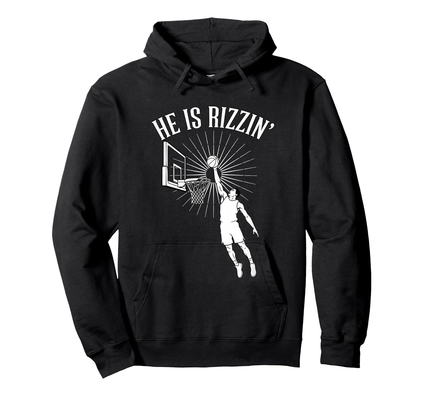 Basketball - HE is RIZZIN' Slam Dunk Hoop Design T-Shirt
