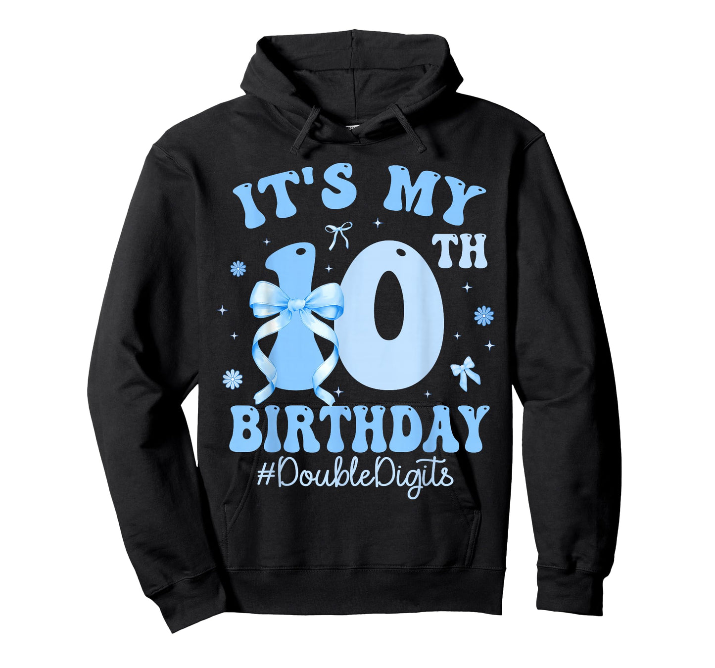 It's My 10th Birthday Girl Coquette Bow Blue 10 Year Old T-Shirt