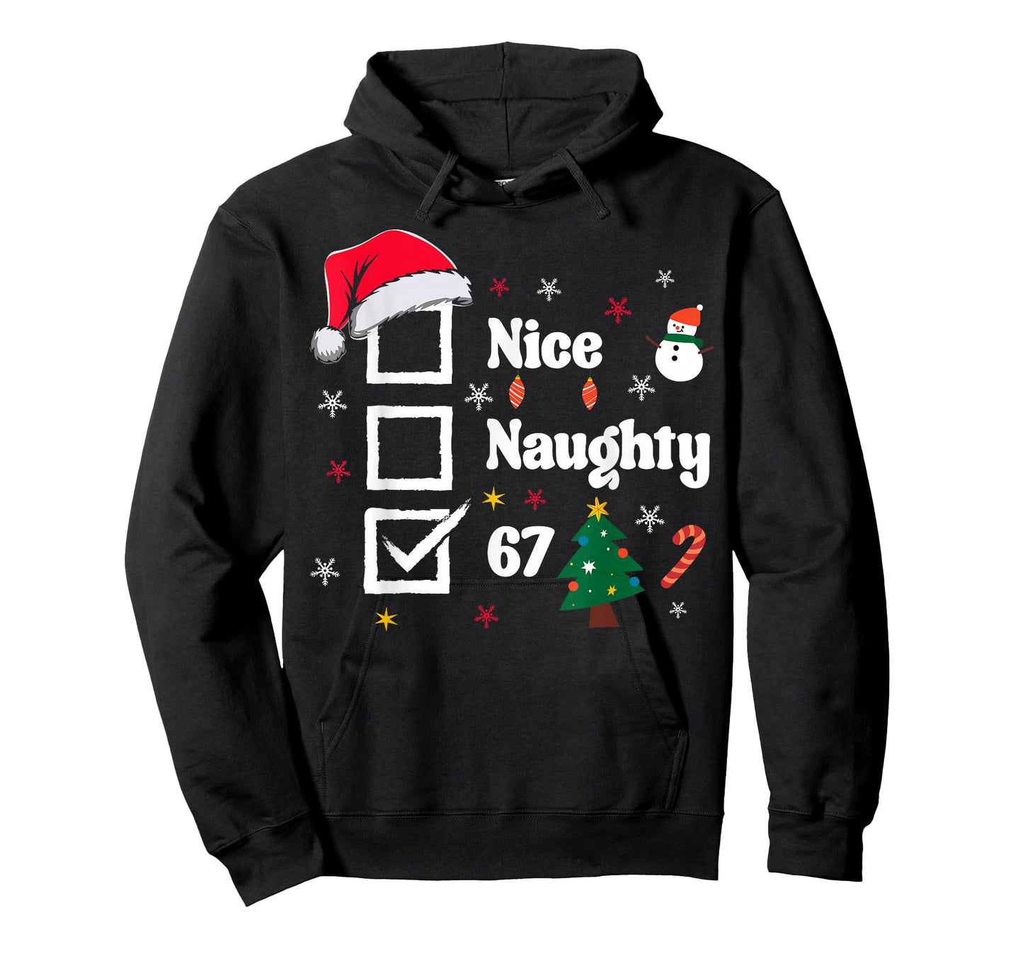 Nice Naughty 67 Meme Six Seven for Kids Women Men Christmas T-Shirt