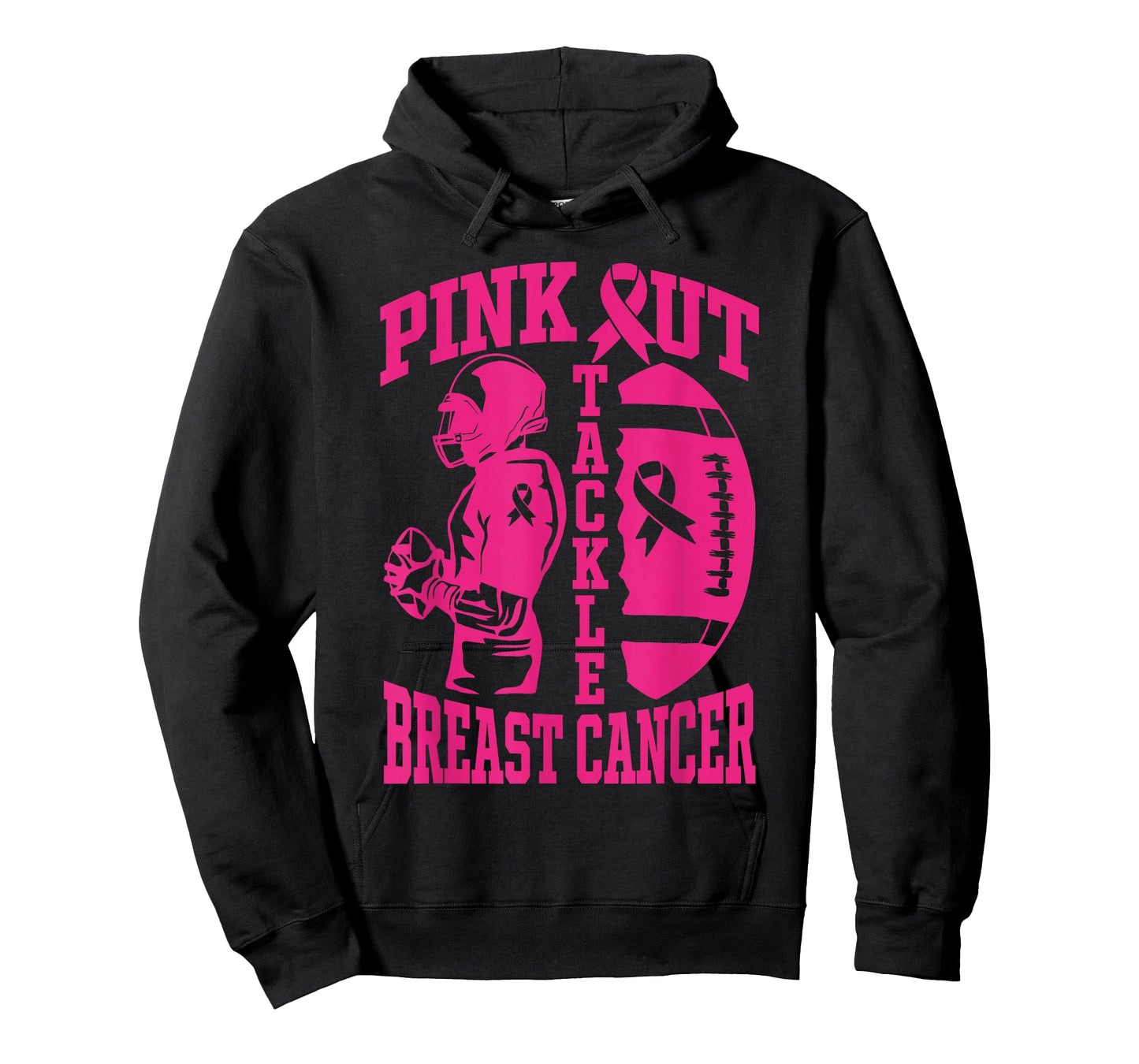 Football Pink Out Tackle Breast Cancer Awareness Graphic T-Shirt