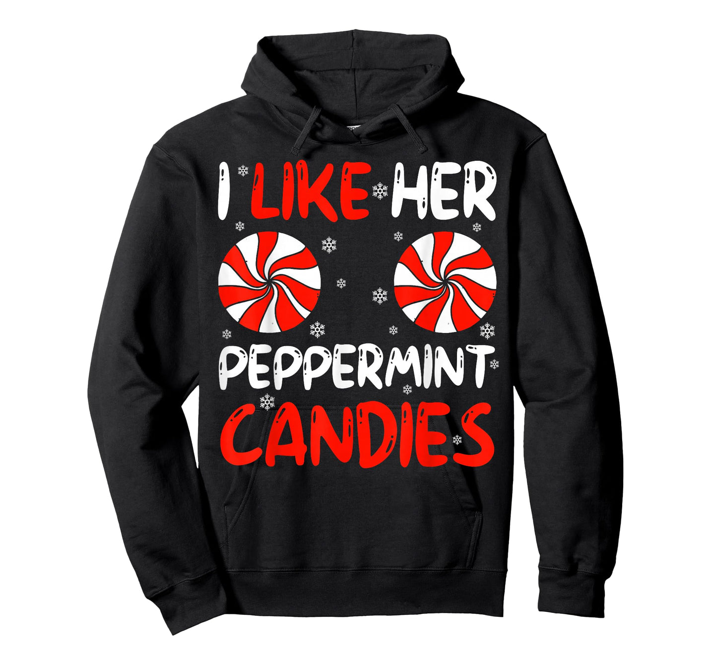 I Like Her Peppermint Candies Couple Matching Christmas T-Shirt