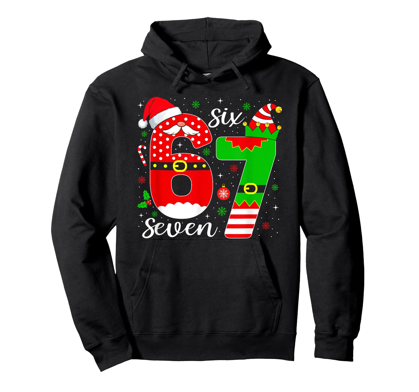 Number 67 Matching Six Seven 6 7 Meme 6-7 Christmas Pajamas T-Shirt