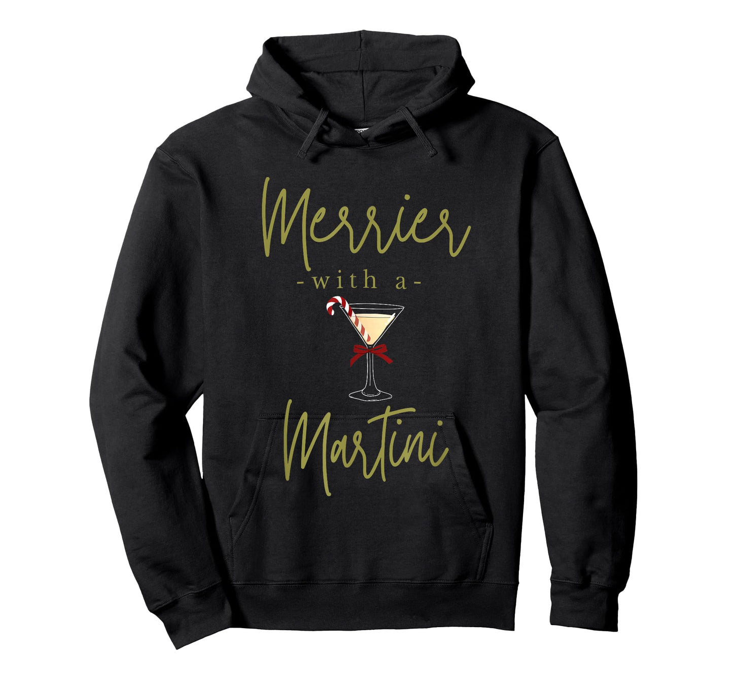 Merrier with A Martini Christmas Cocktail Men Women T-Shirt
