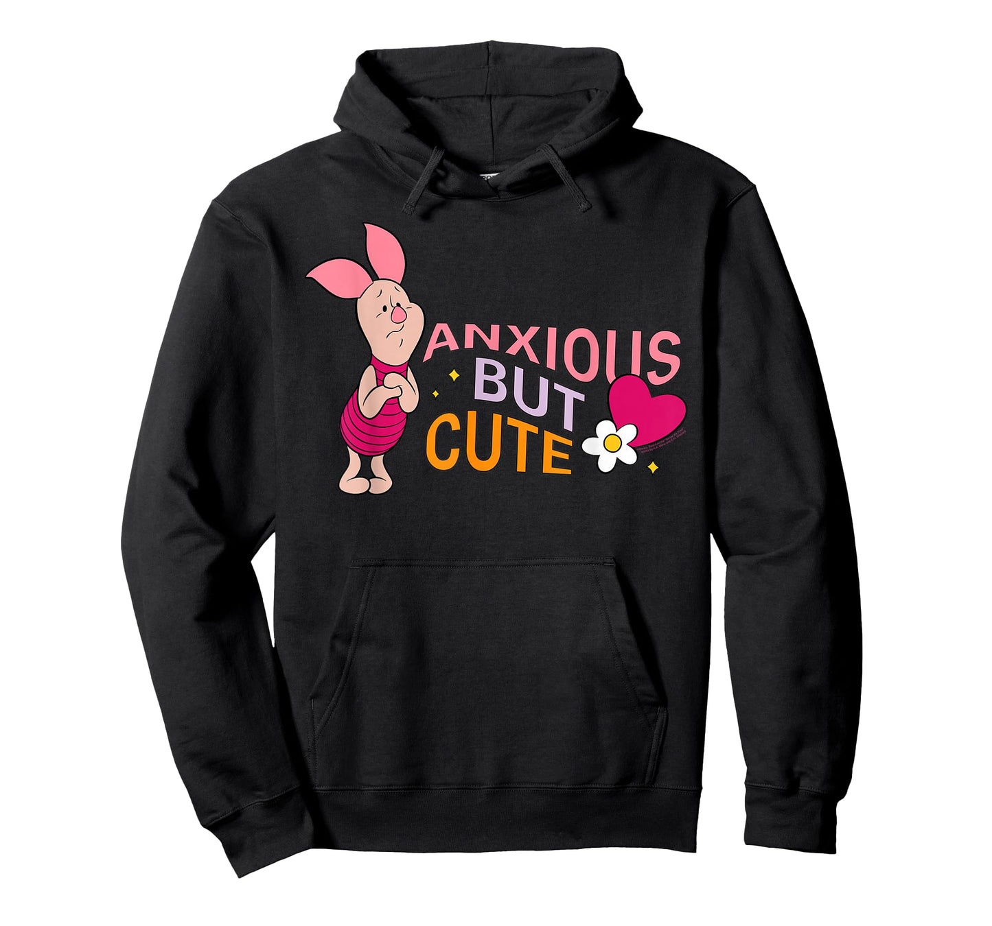 Disney Winnie The Pooh Piglet Anxious But Cute Funny Mood T-Shirt