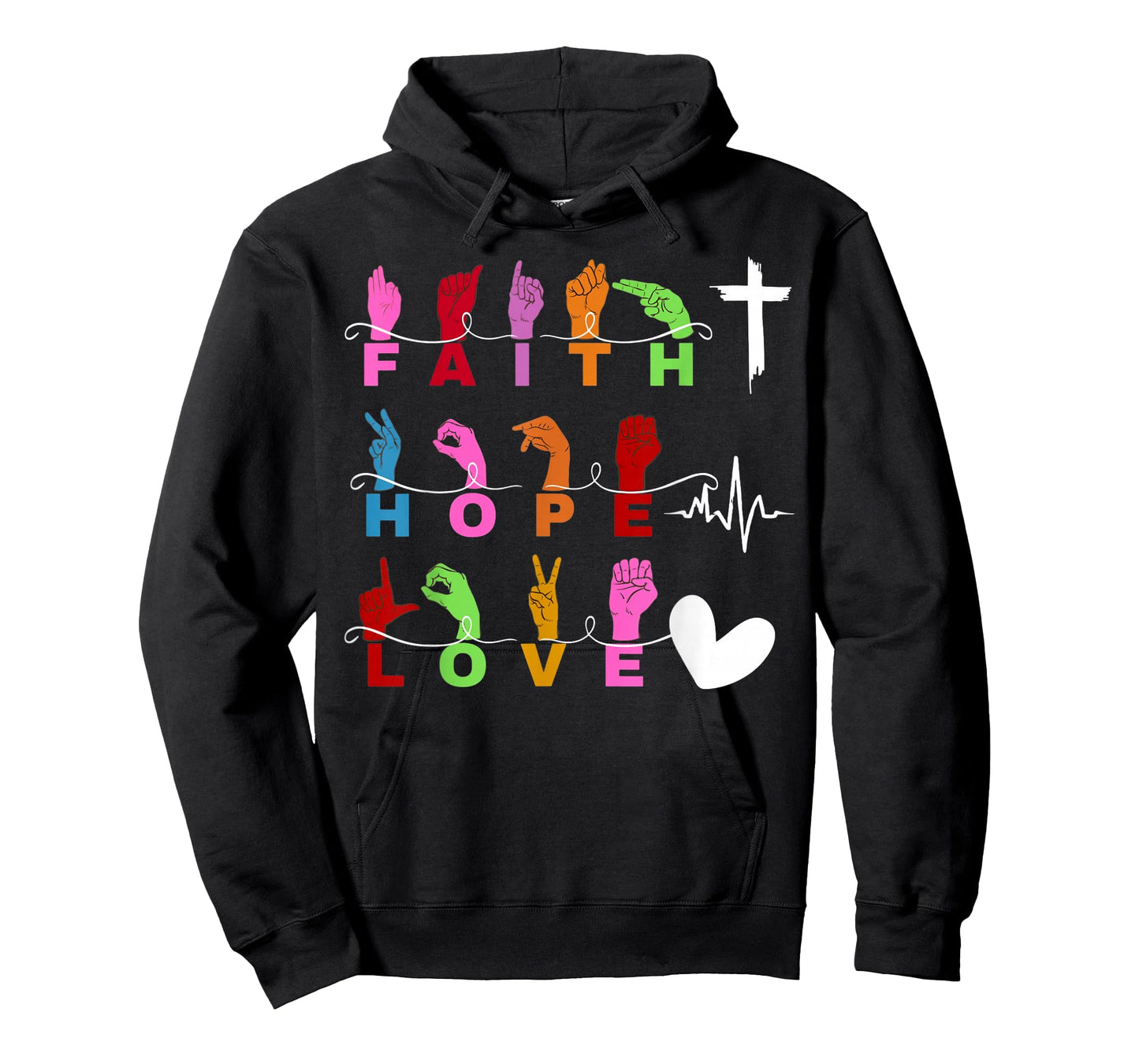 Faith Christian God Jesus ASL Sign Language Faith Hope Love T-Shirt