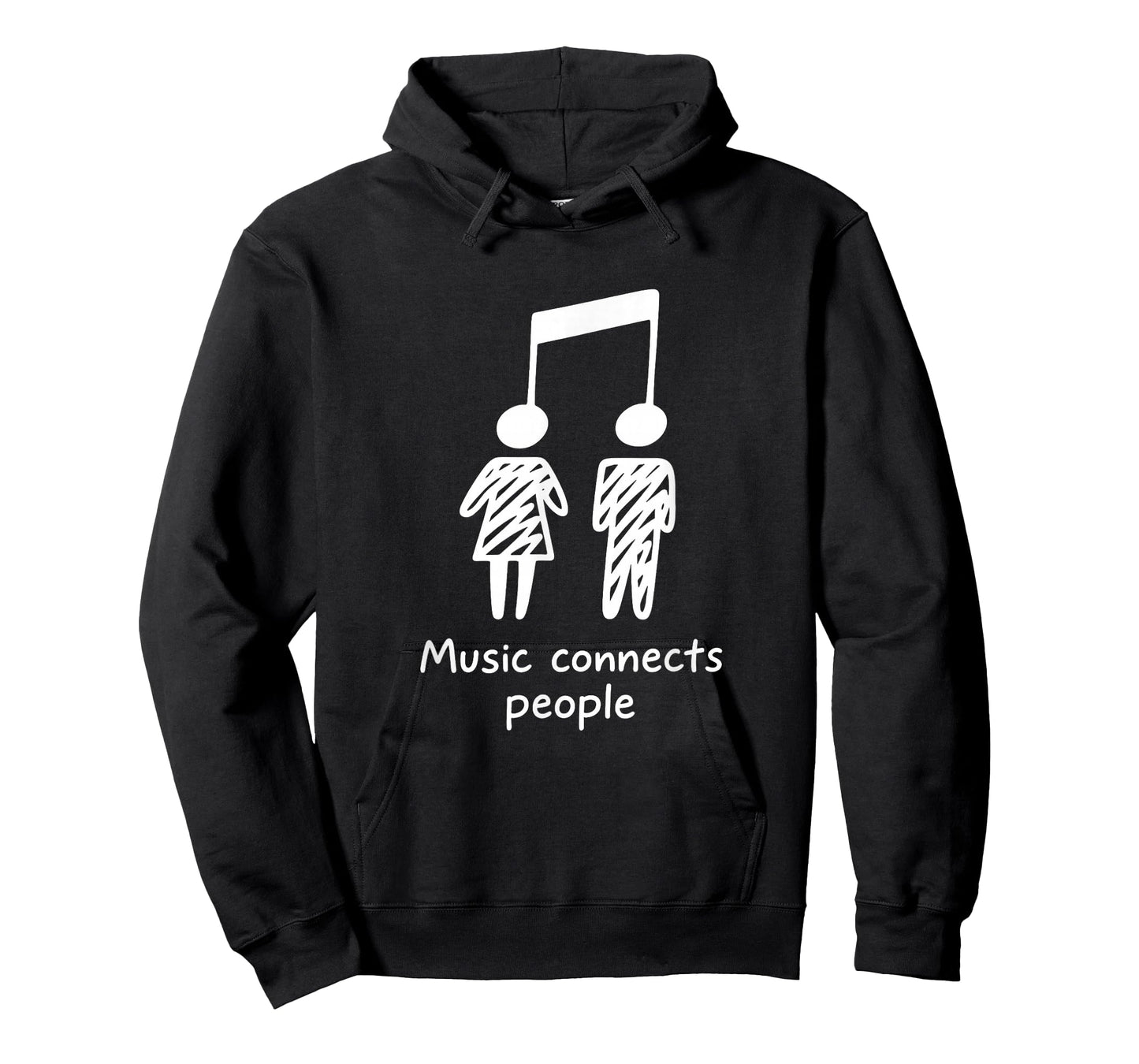 Music Connects People Music Lover Fan Minimalist Hand-Drawn T-Shirt