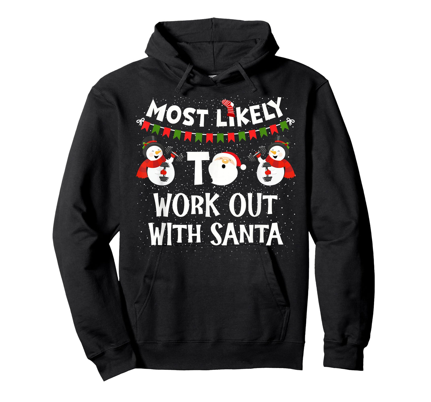 Most Likely to Work Out with Santa Family Christmas Holiday T-Shirt