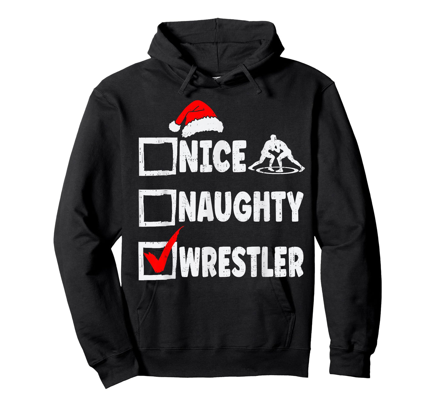 Nice Naughty Wrestler Funny Christmas Wrestling Mens Womens T-Shirt