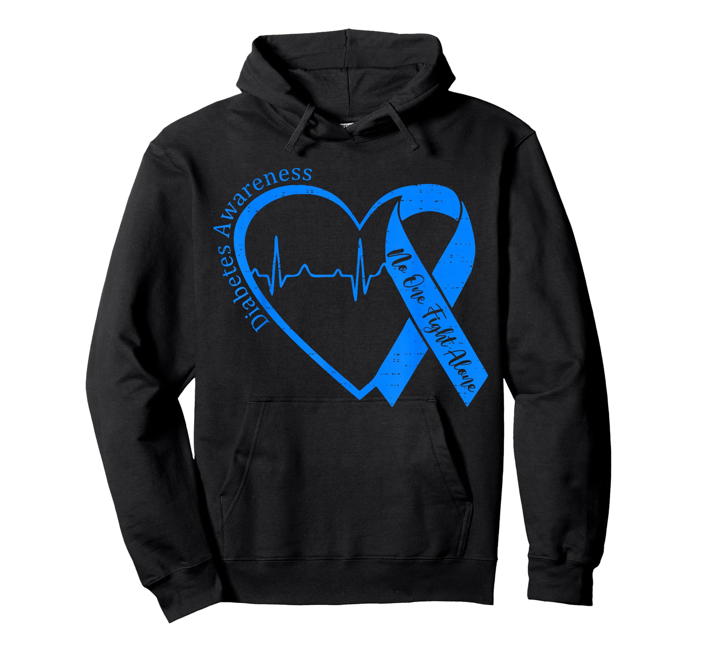Support Type 1 Diabetes Awareness T1D Heart Ribbon Blue T-Shirt