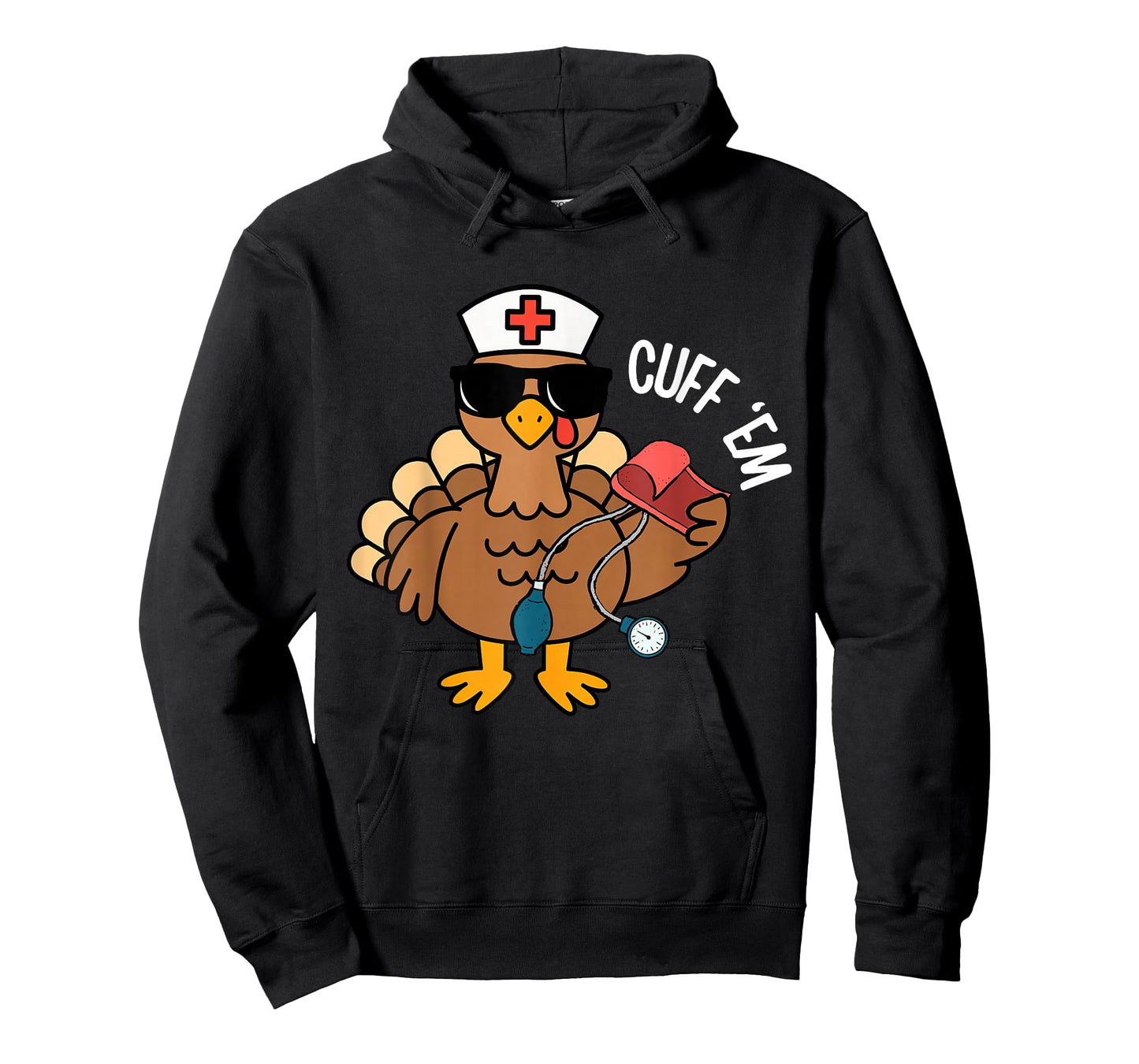 Funny Thanksgiving Turkey RN Nurse Cuff 'em Fall Vibes T-Shirt