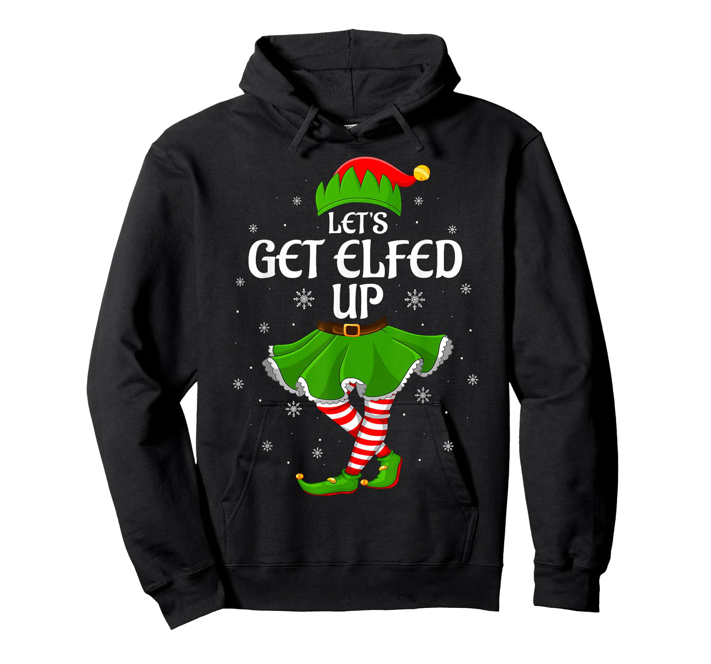 Let's Get Elfed Up Christmas Family Elf Squad Girls Women T-Shirt