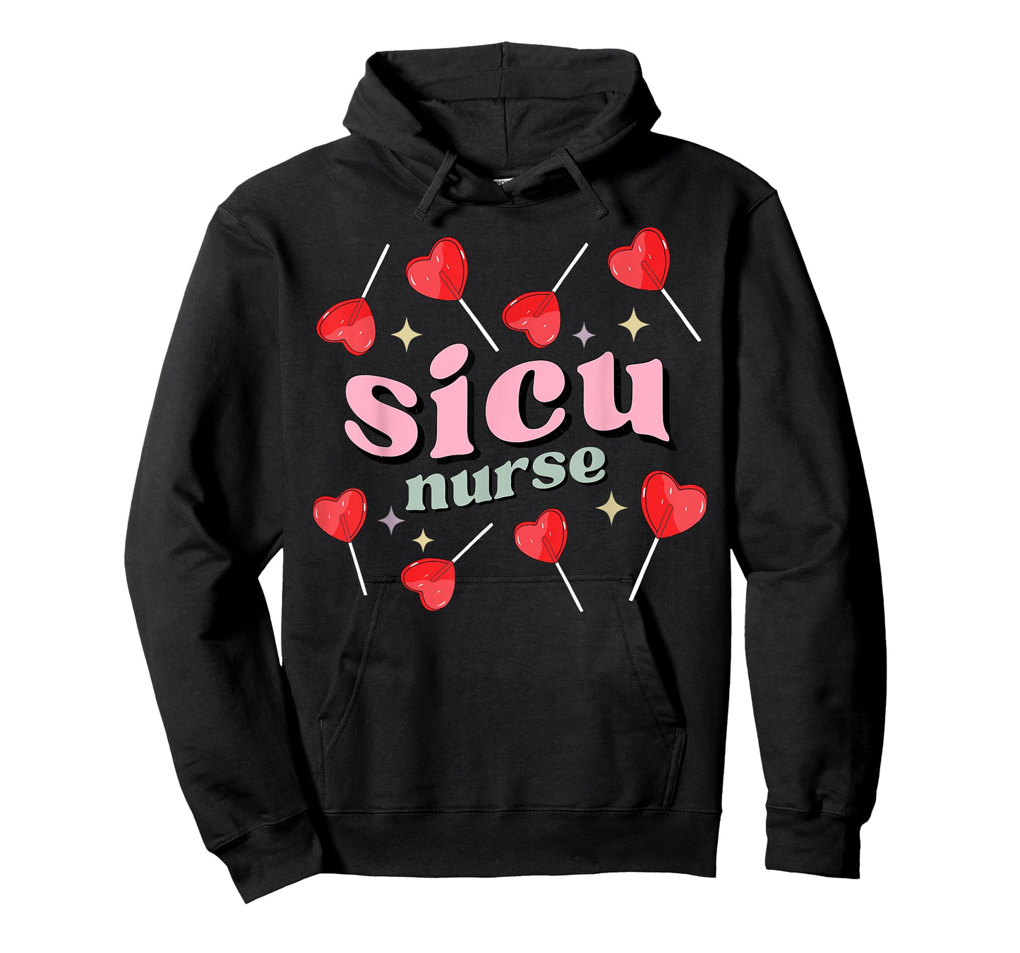 Retro SICU Nurse Lollipops Valentines Day Surgical ICU Nurse T-Shirt
