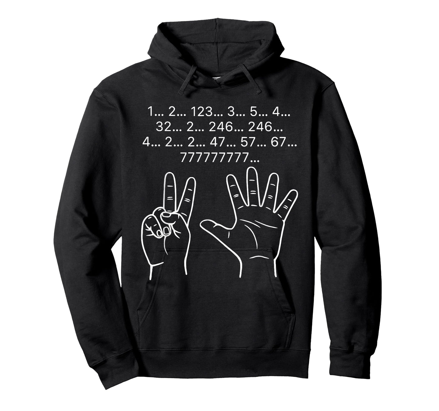 Funny Counting Fingers Brain Lag Math Humor 1 2 123 67 777 T-Shirt